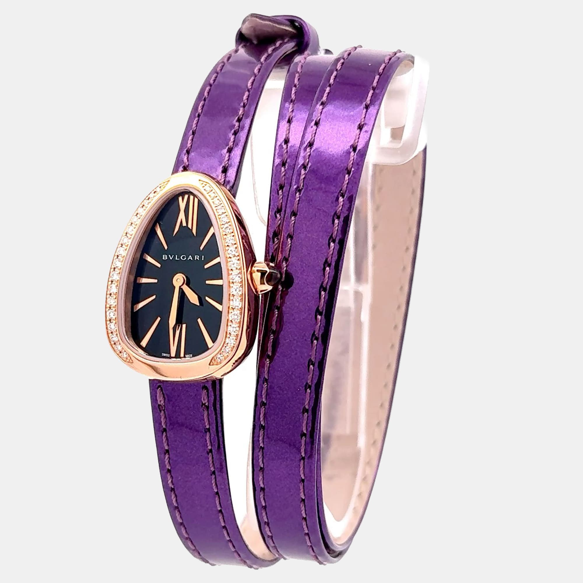 Bvlgari Serpenti 102969 Quartz Black Rose Gold Women&rsquo;s Wristwatch 35 mm