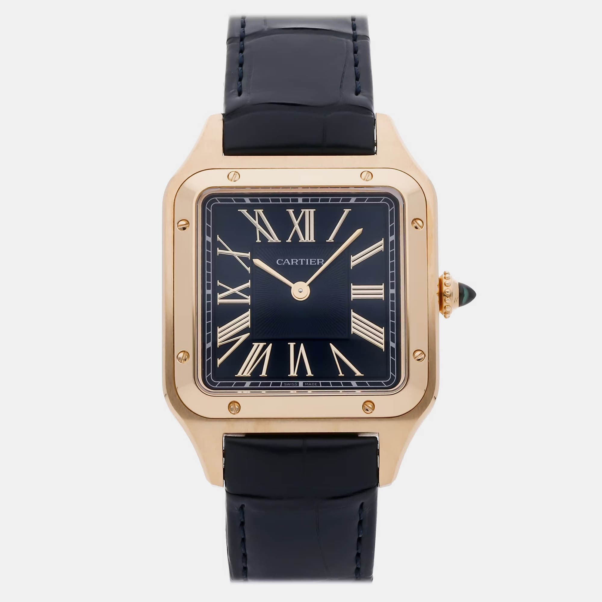 Cartier Santos Dumont WGSA0115 Quartz Blue 18k Yellow Gold Women&rsquo;s Wristwatch 31 mm