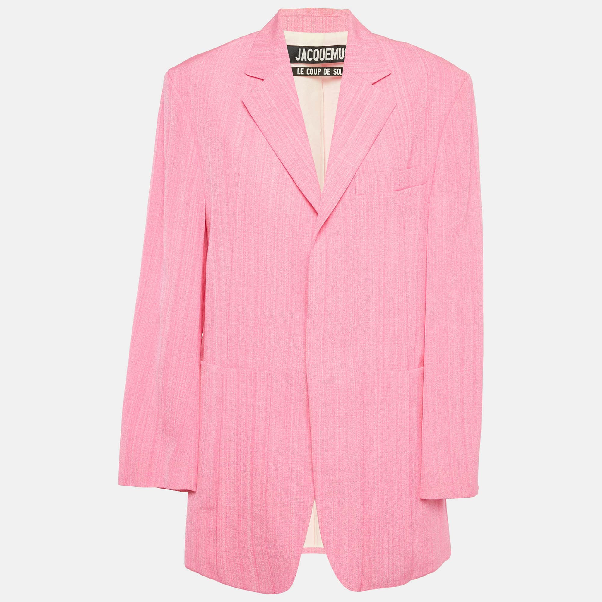 Jacquemus Pink Crepe &Silk La Veste D'Homme Oversized Blazer M