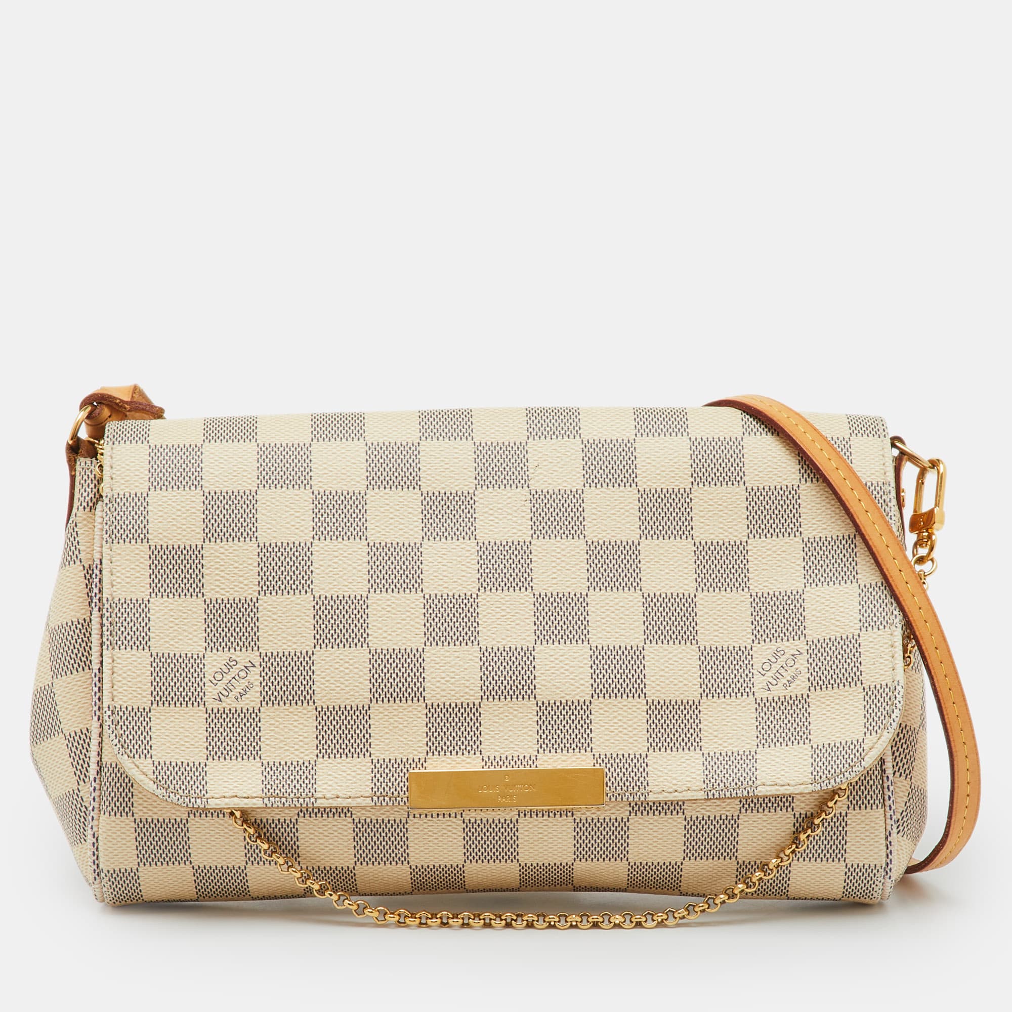 Louis Vuitton Favorite White Coated Canvas and Leather Shoulder Bags