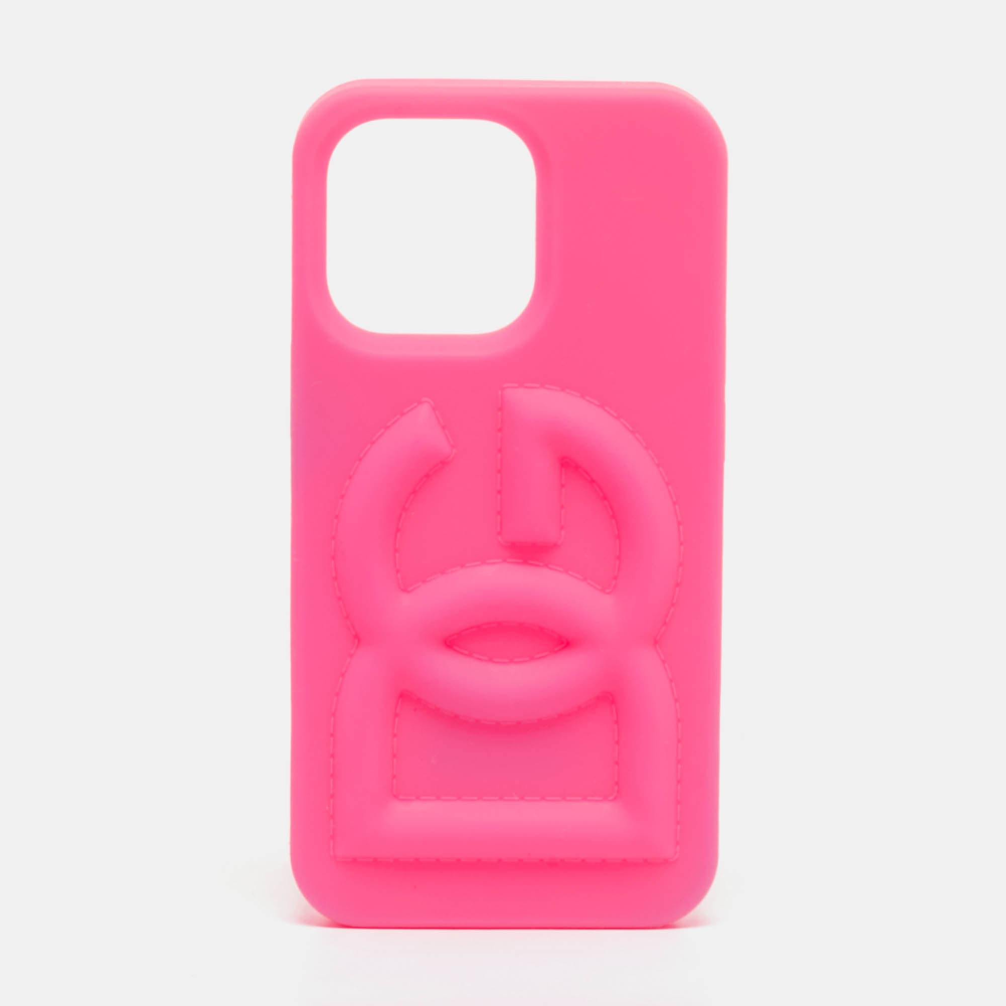 Dolce & Gabbana Pink Rubber DG Logo iPhone 13 Pro Case