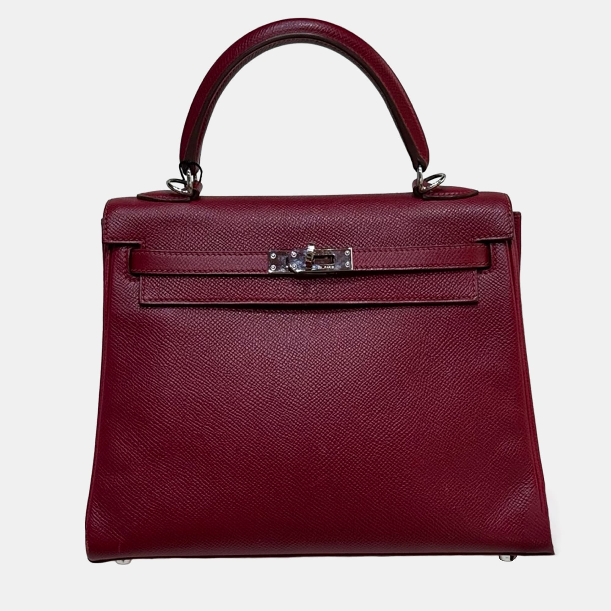 Hermes Kelly 25 Ruby Red Epsom Leather Shoulder Bag