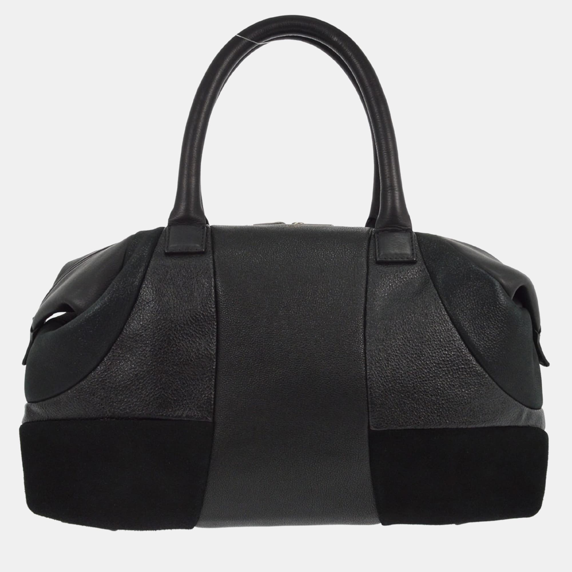 Celine Black Suede Leather Duffle Bag