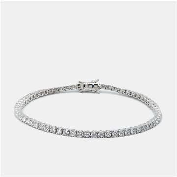 3.50 cts Round Brilliant Cut Lab Grown Diamonds 18k White Gold Tennis Bracelet