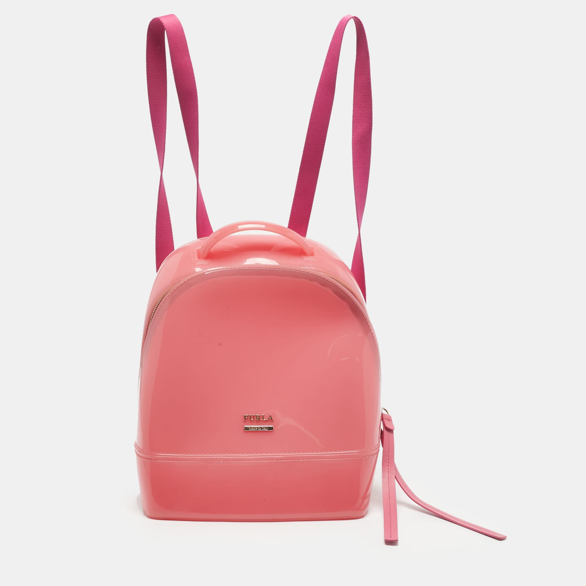 Furla Candy Pink Rubber Backpacks