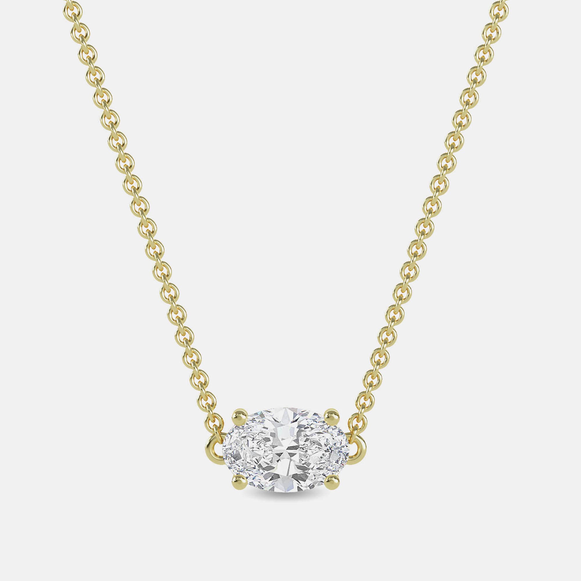7.00 Ct Oval 14K Yellow Gold Lab Grown Diamonds Solitaire 4 Prong Pendant
