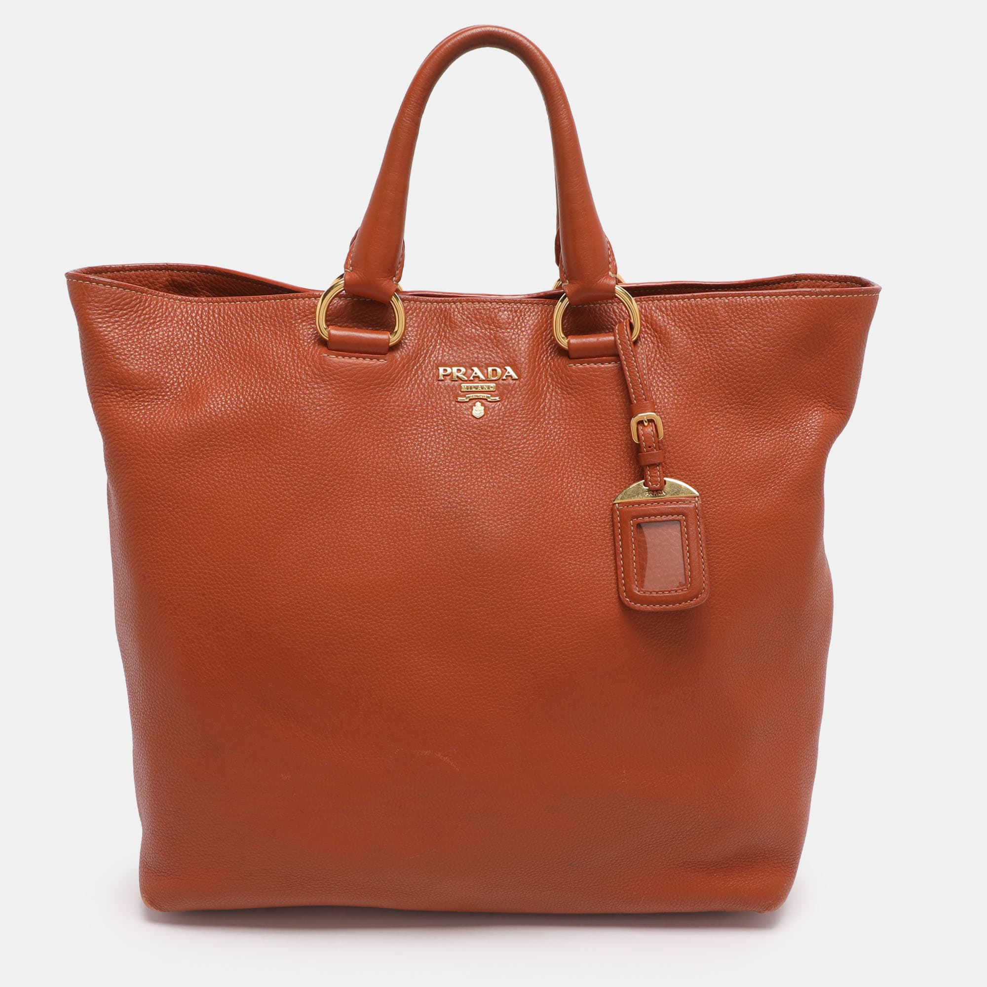 Prada Brown Leather Totes Bag