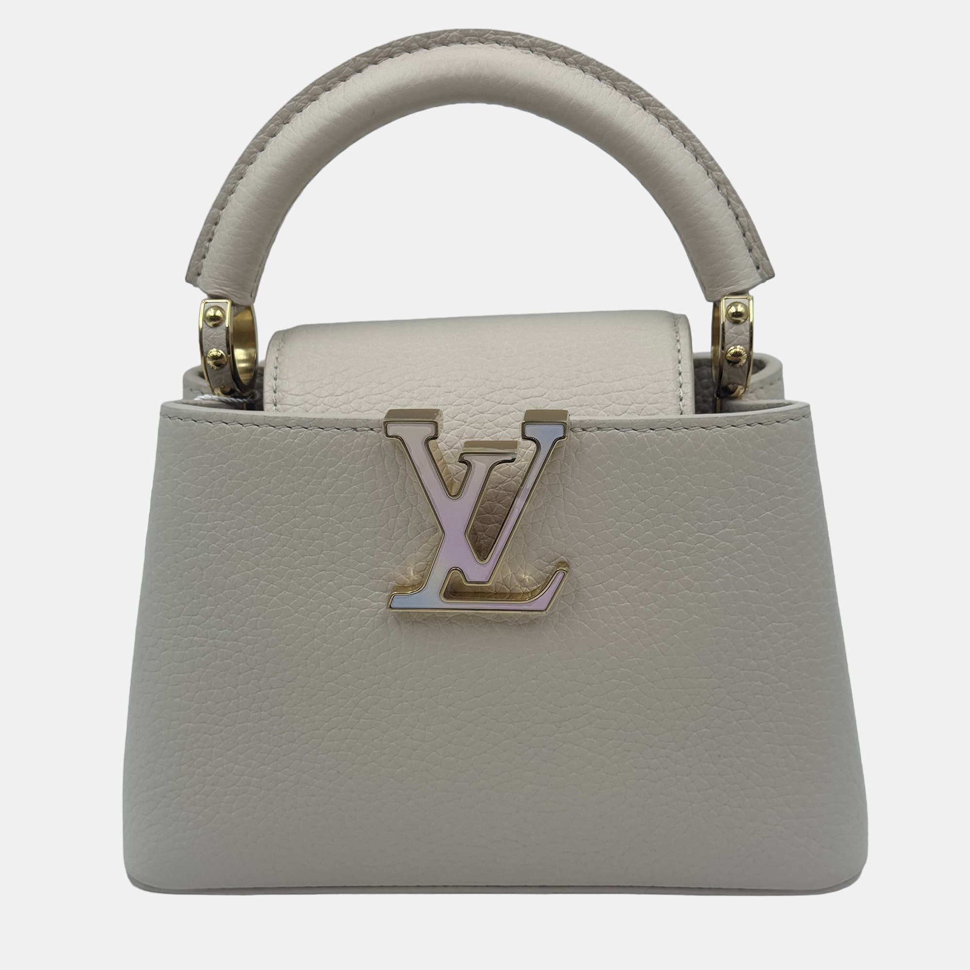 Louis Vuitton white Leather Mini Capucines Bag