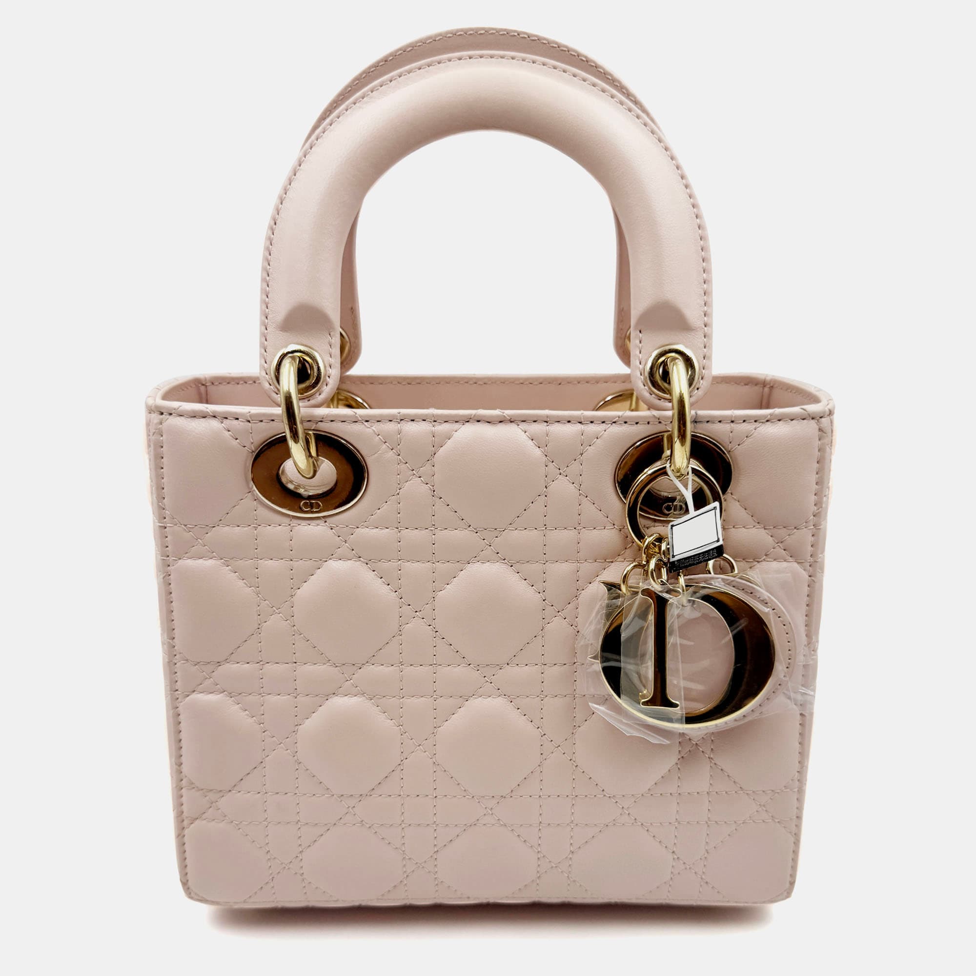 Dior pink Cannage Leather Small Lady Dior My ABCDior Tote