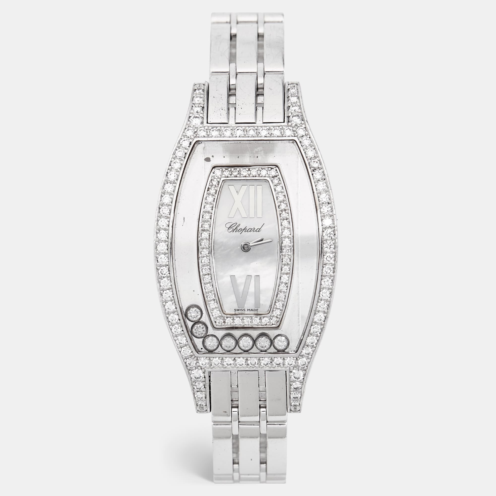 Chopard Happy Diamonds 20/9029 Mother of Pearl Dial Diamond 18k White Gold Women's Wristwatch 28 mm