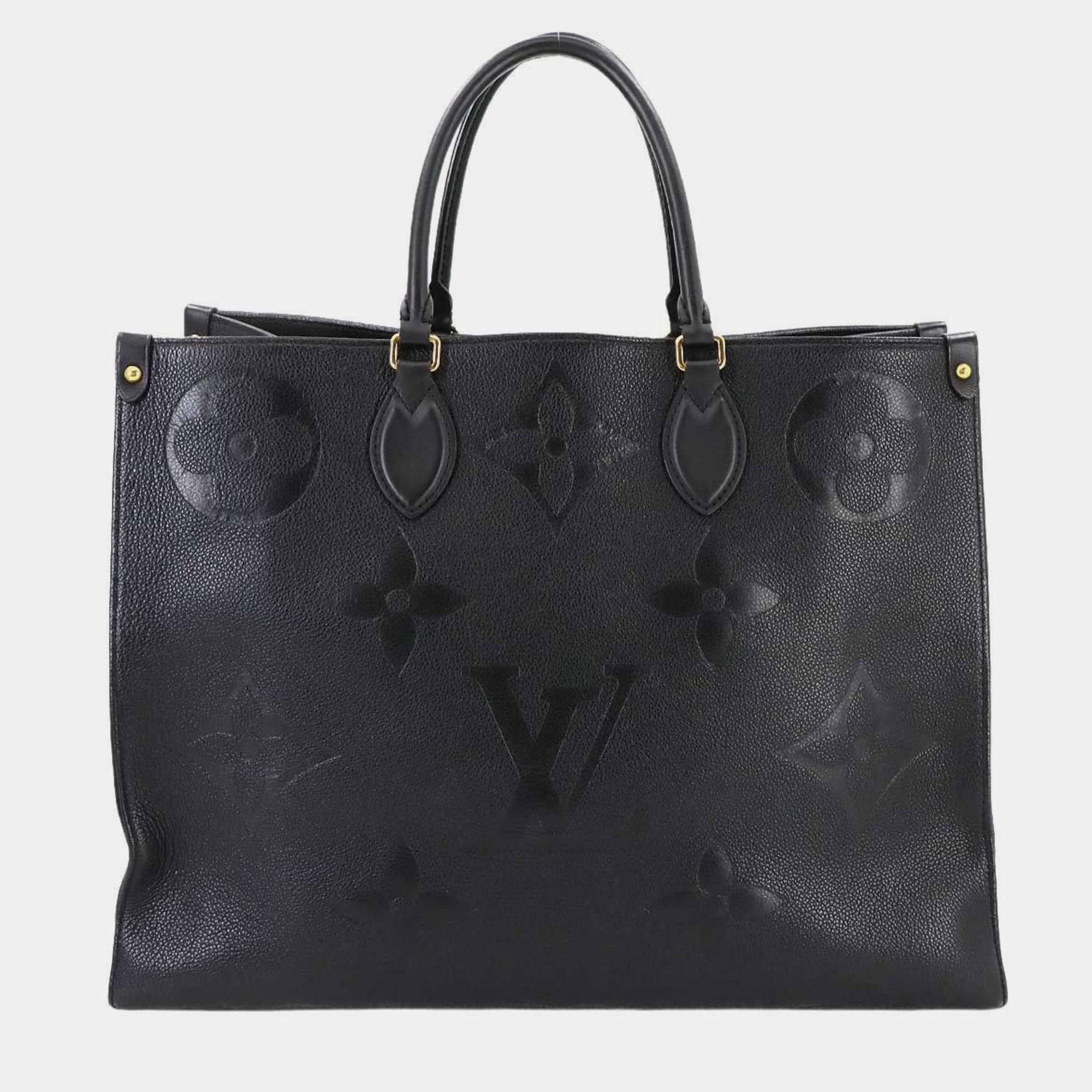 Louis Vuitton On The Go GM Black Empreinte Giant Monogram Leather Duffel Bag