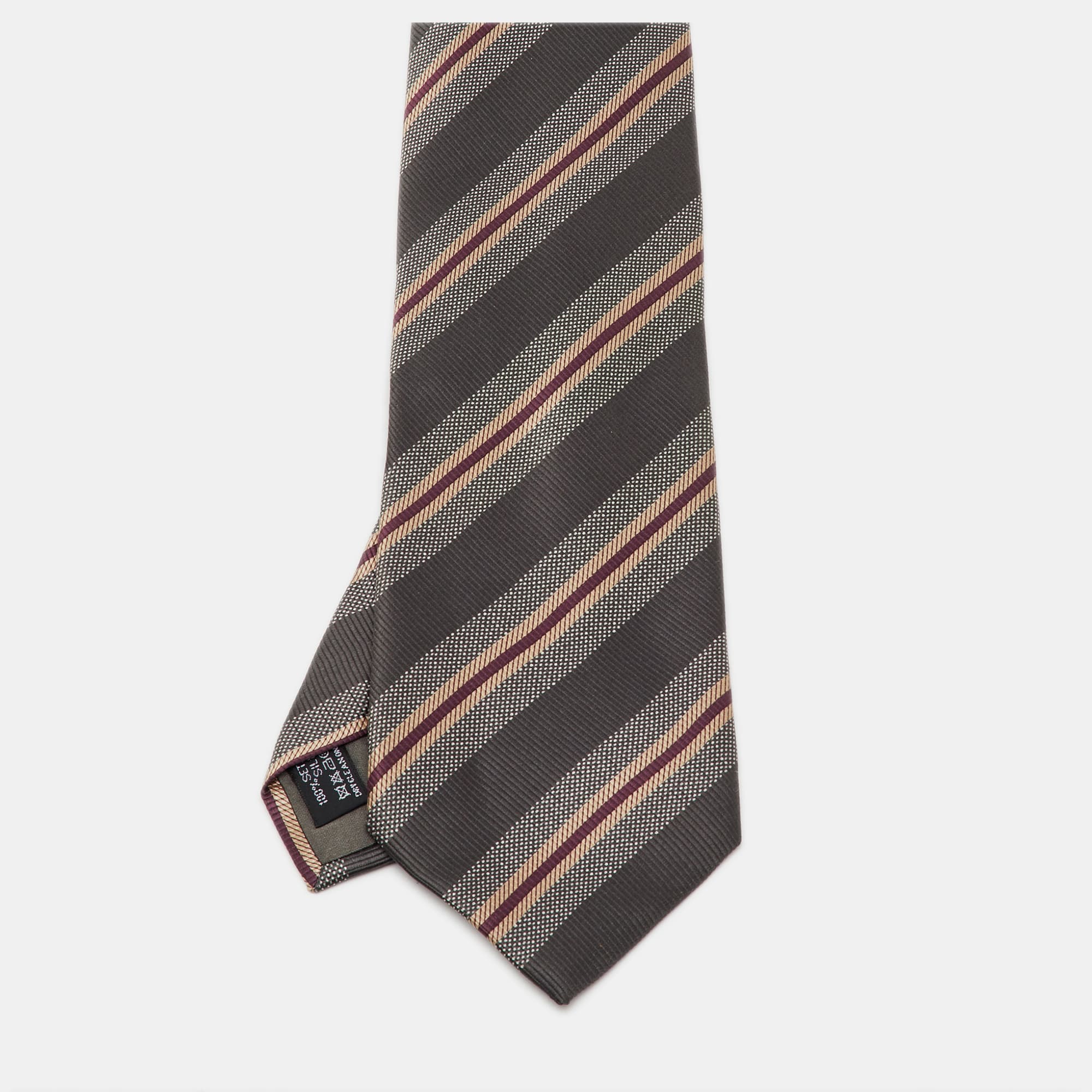 Giorgio Armani Multicolor Striped Silk jacquard Traditional Tie