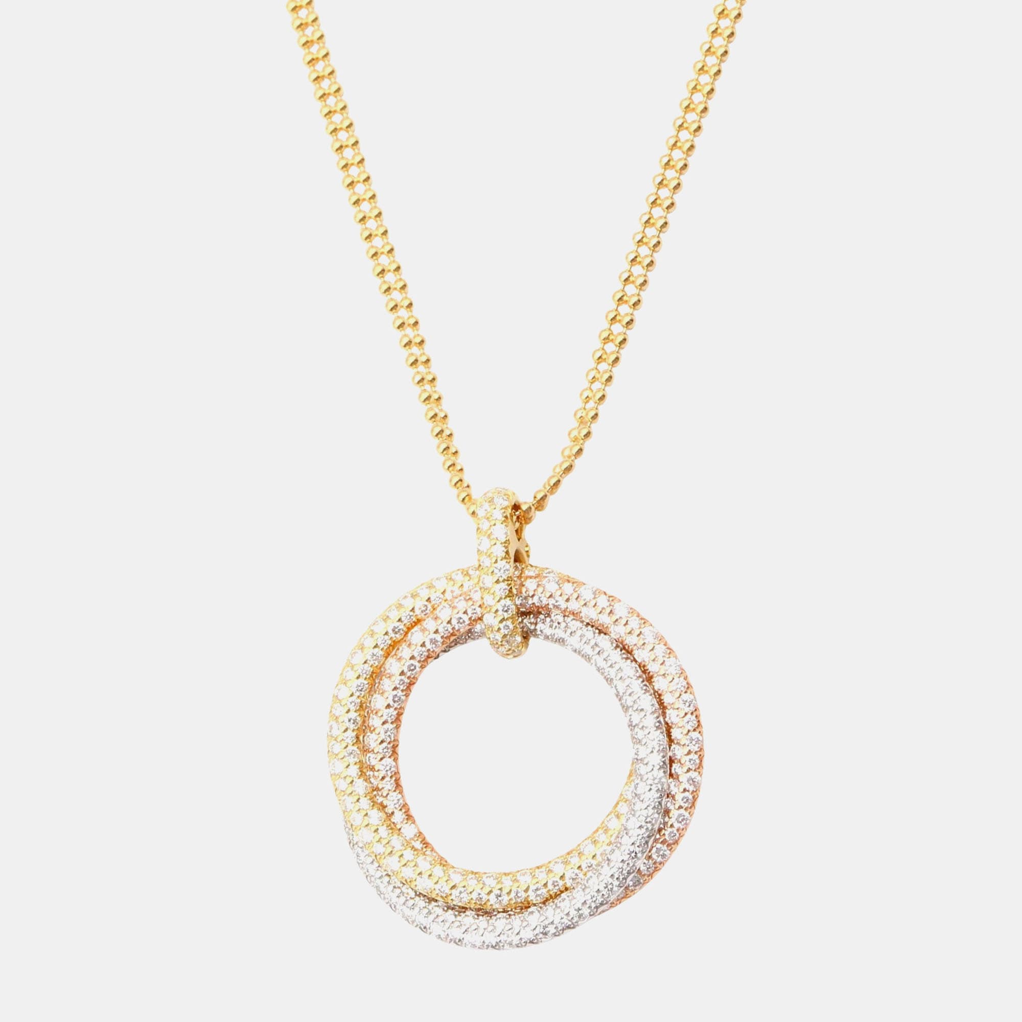 Cartier Trinity De Cartier Large 18K Yellow, White and Rose Gold Diamonds Necklace