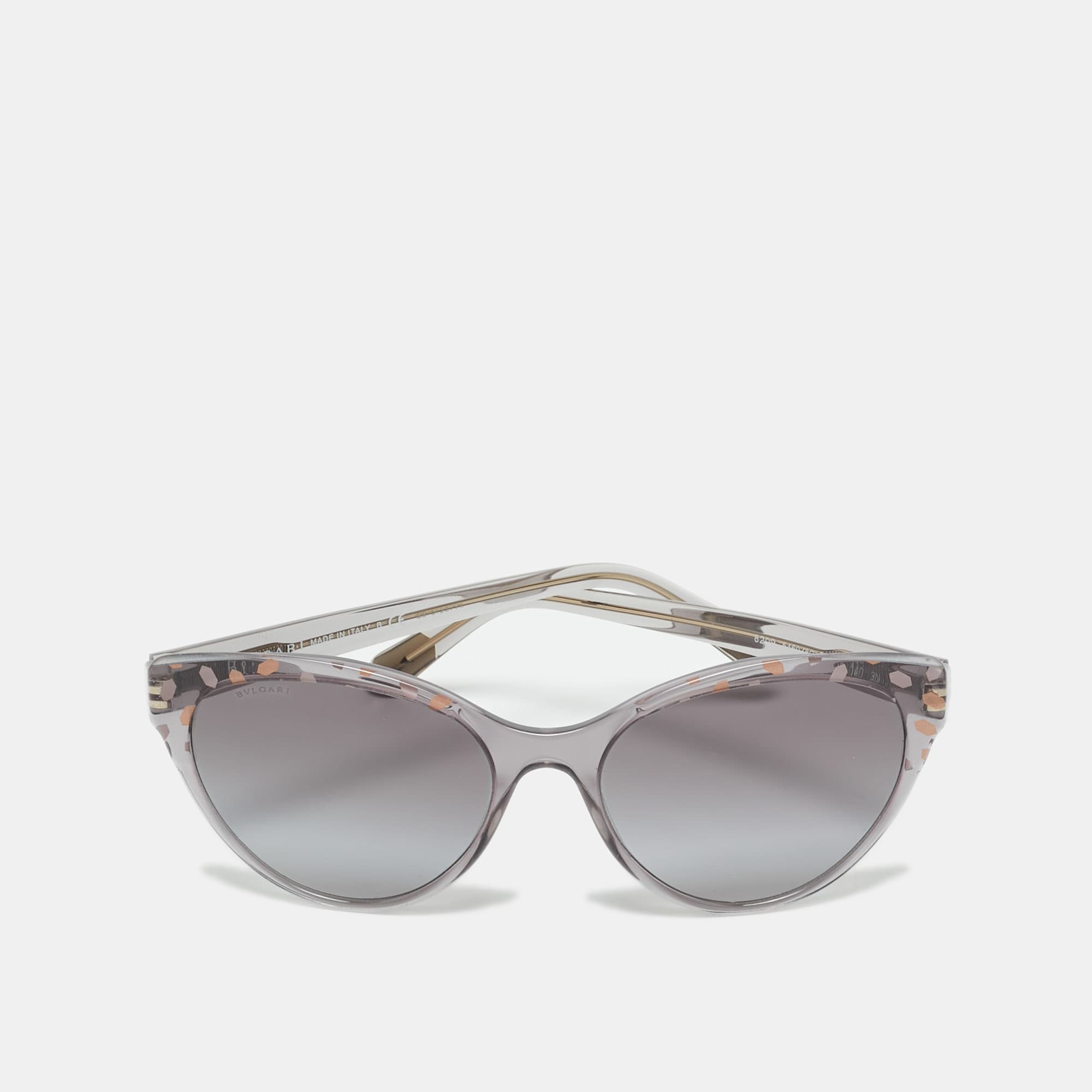 Bvlgari Grey Gradient Printed BV 8209 Cat Eye Sunglasses