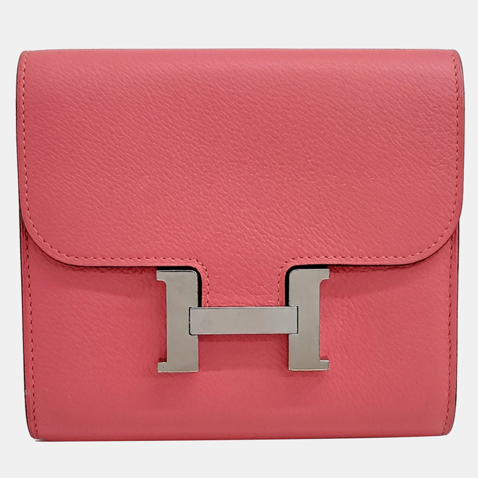 Hermes Constance Half Pink Epsom Calfskin Leather Wallet