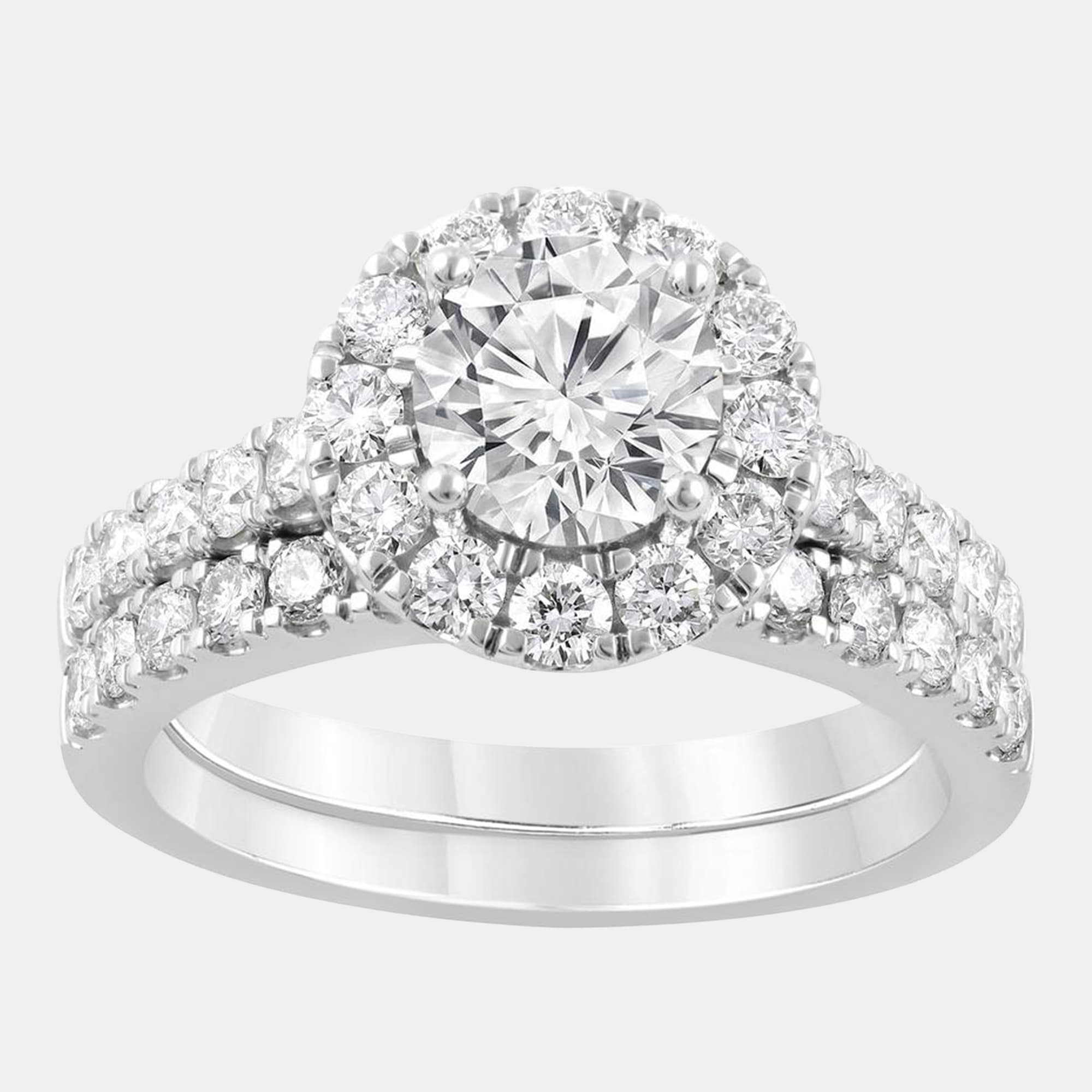 2.25ct 14k White Gold Lab Grown Diamond Bridal Set