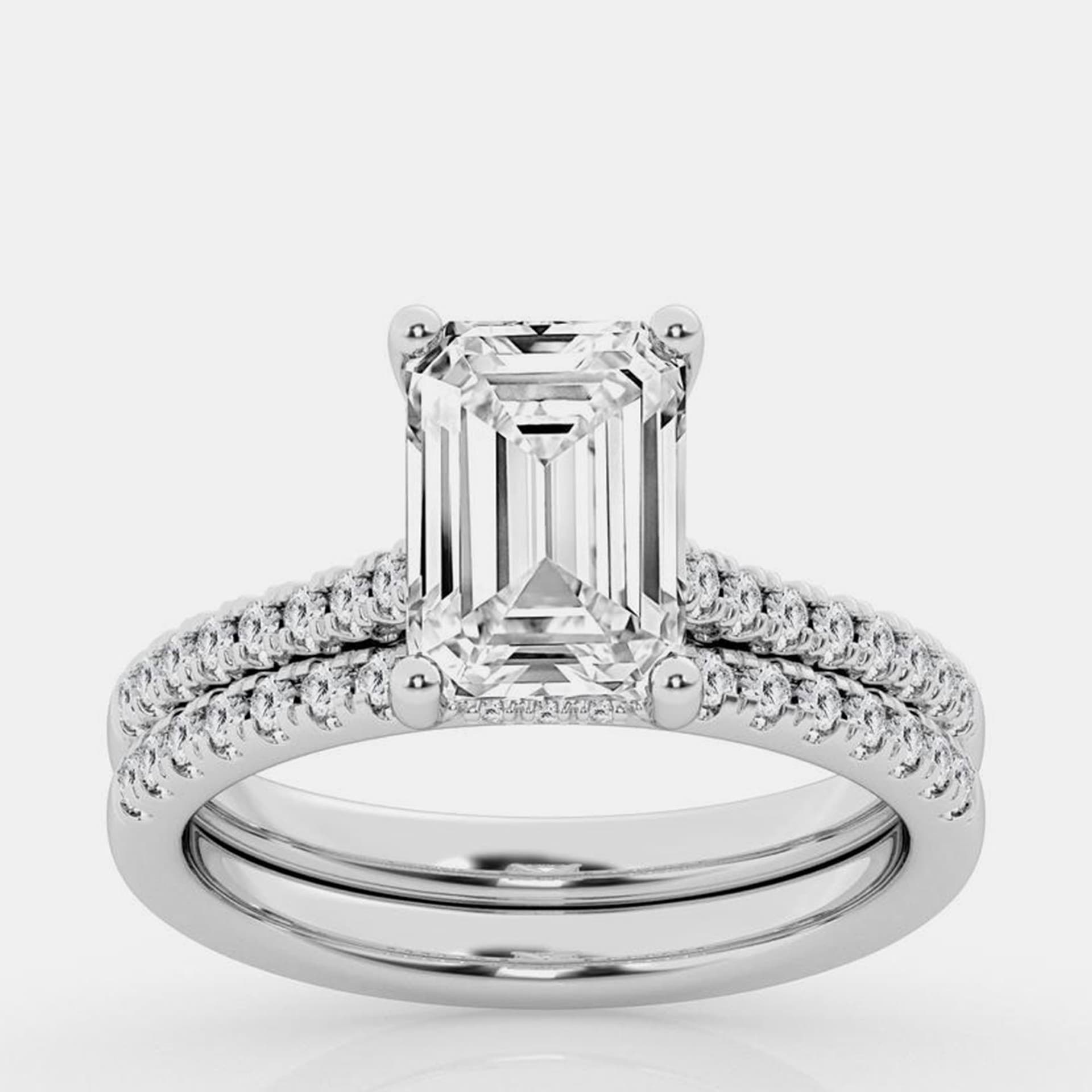 2.5ct 14k White Gold Lab Grown Diamond Bridal Set