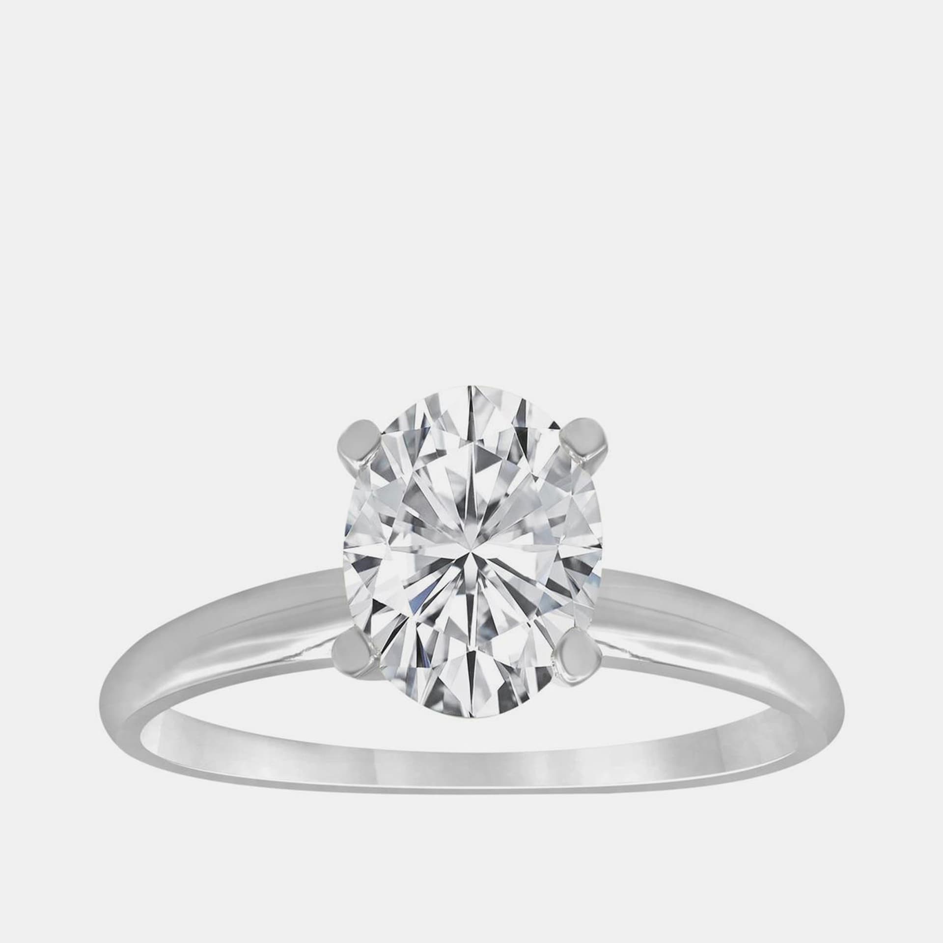 0.75ct 14k White Gold Lab Grown Diamond Solitaire Ring