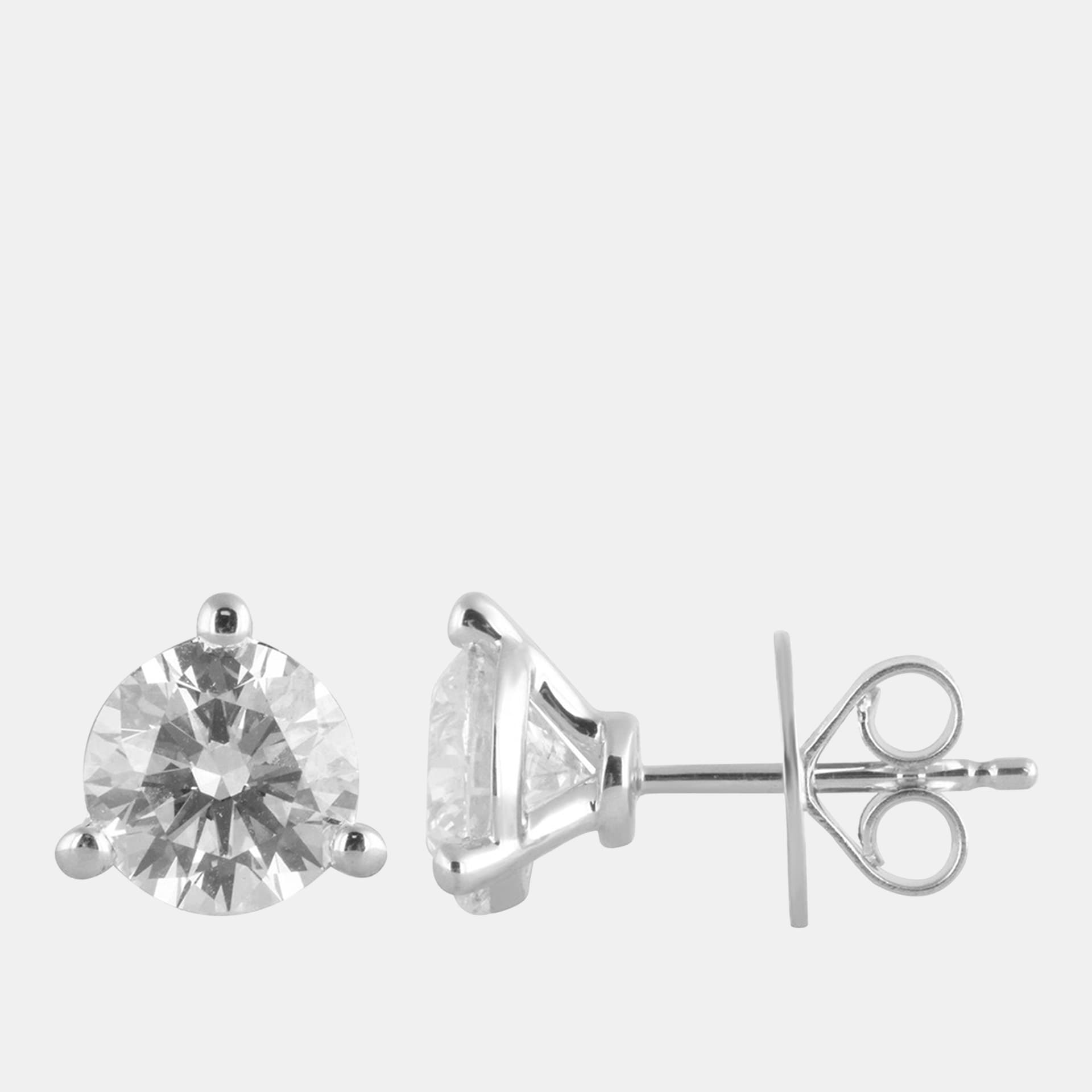 1.23ct 14k White Gold Lab Grown Diamond Martini Stud Earring