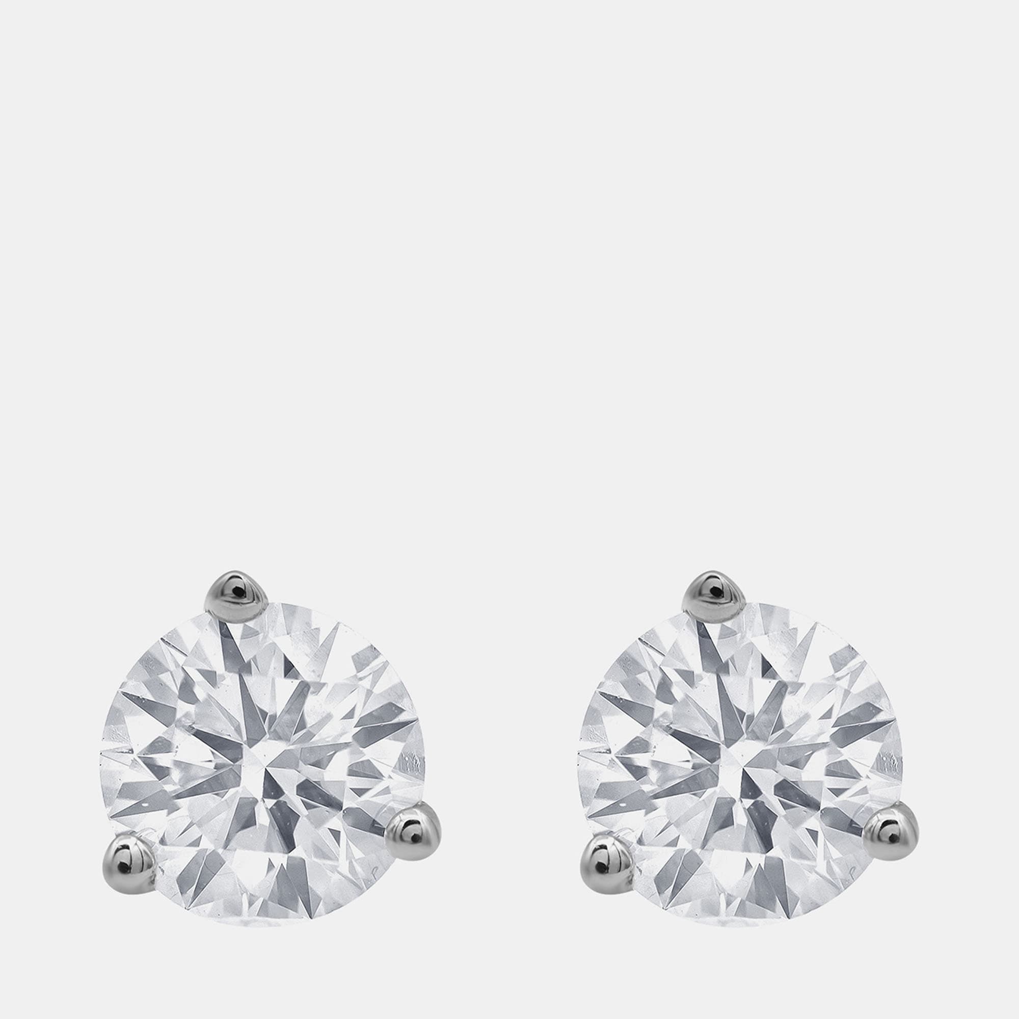 2.5ct 14k White Gold Lab Grown Diamond Martini Stud Earring