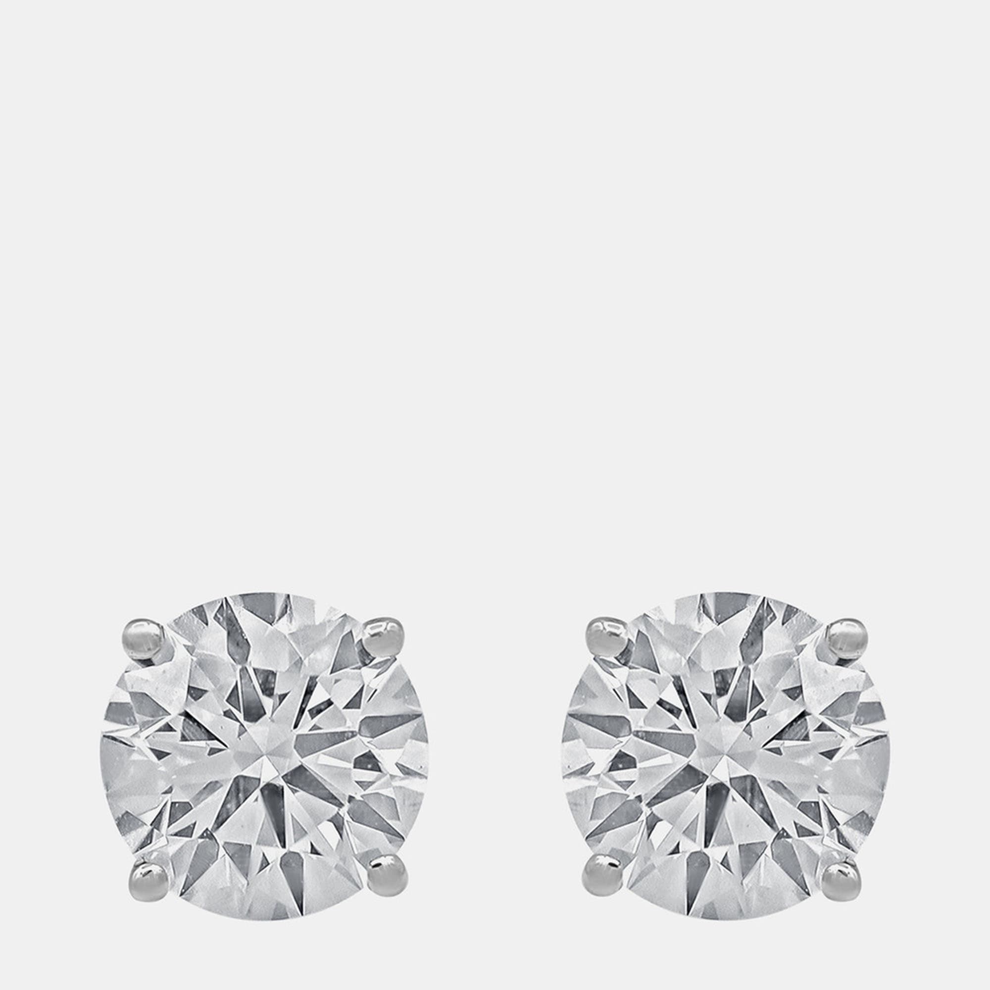 4ct 14k White Gold Lab Grown Diamond Basic Stud Earring