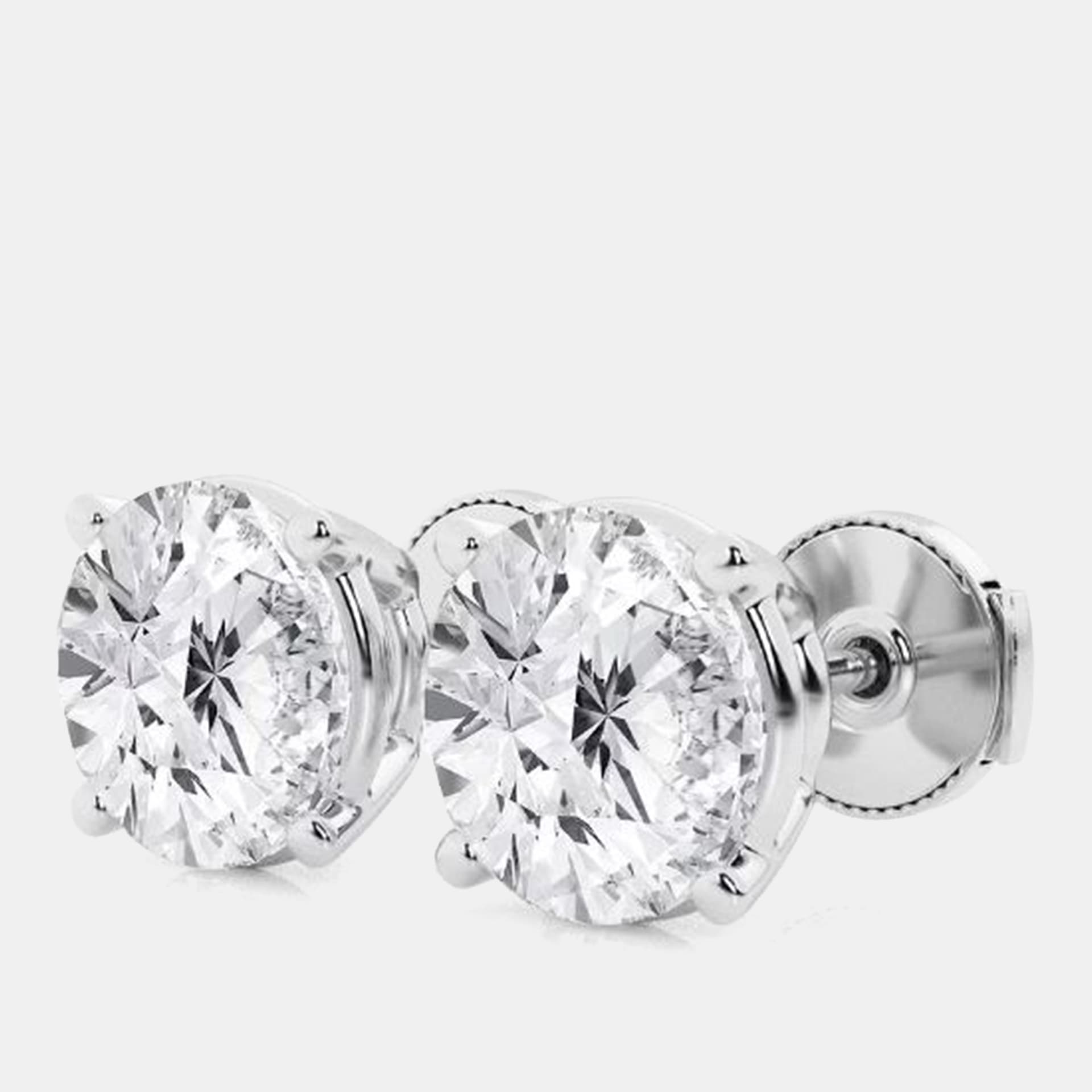 5.45ct 14k White Gold Lab Grown Diamond Basic Stud Earring