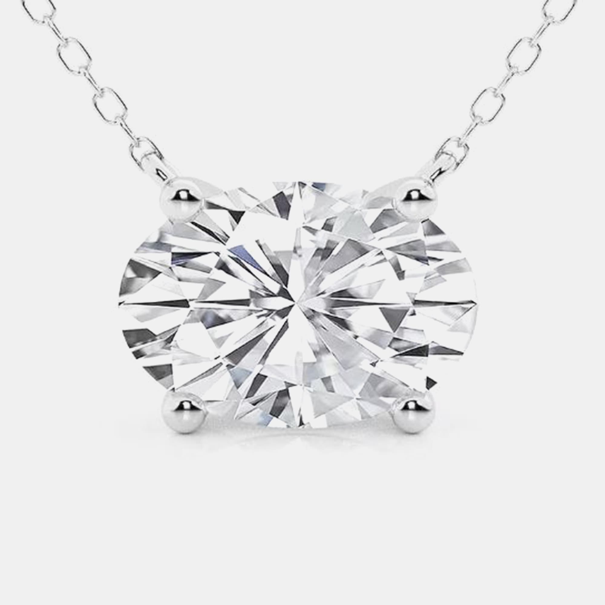 0.45ct 14k White Gold Lab Grown Diamond Solitaire Pendant