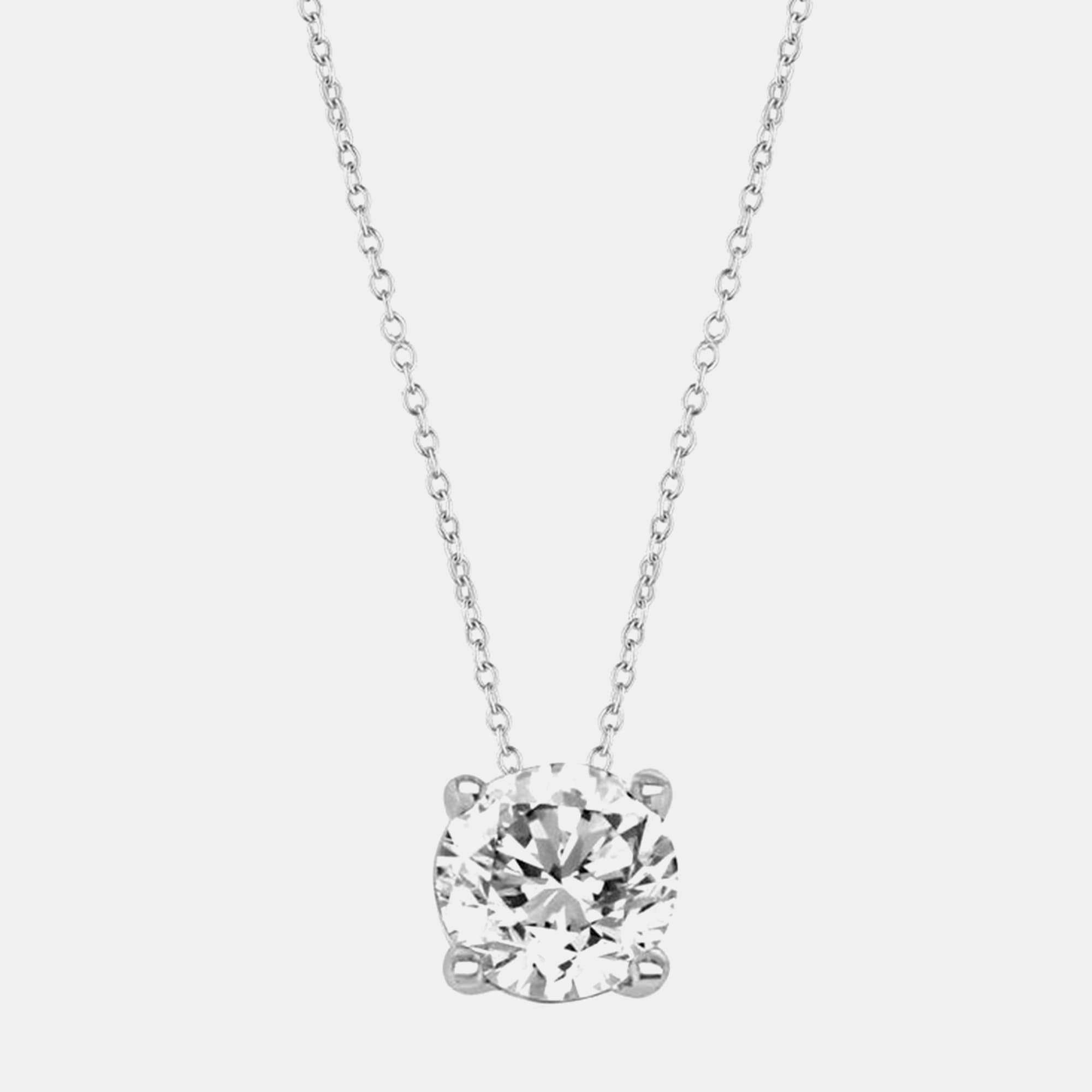 0.7ct 14k White Gold Lab Grown Diamond Solitaire Pendant