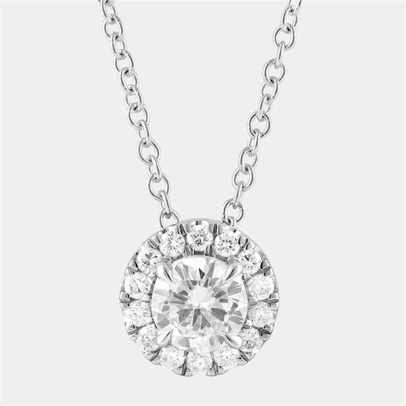0.45ct 14k White Gold Lab Grown Diamond Halo Pendant
