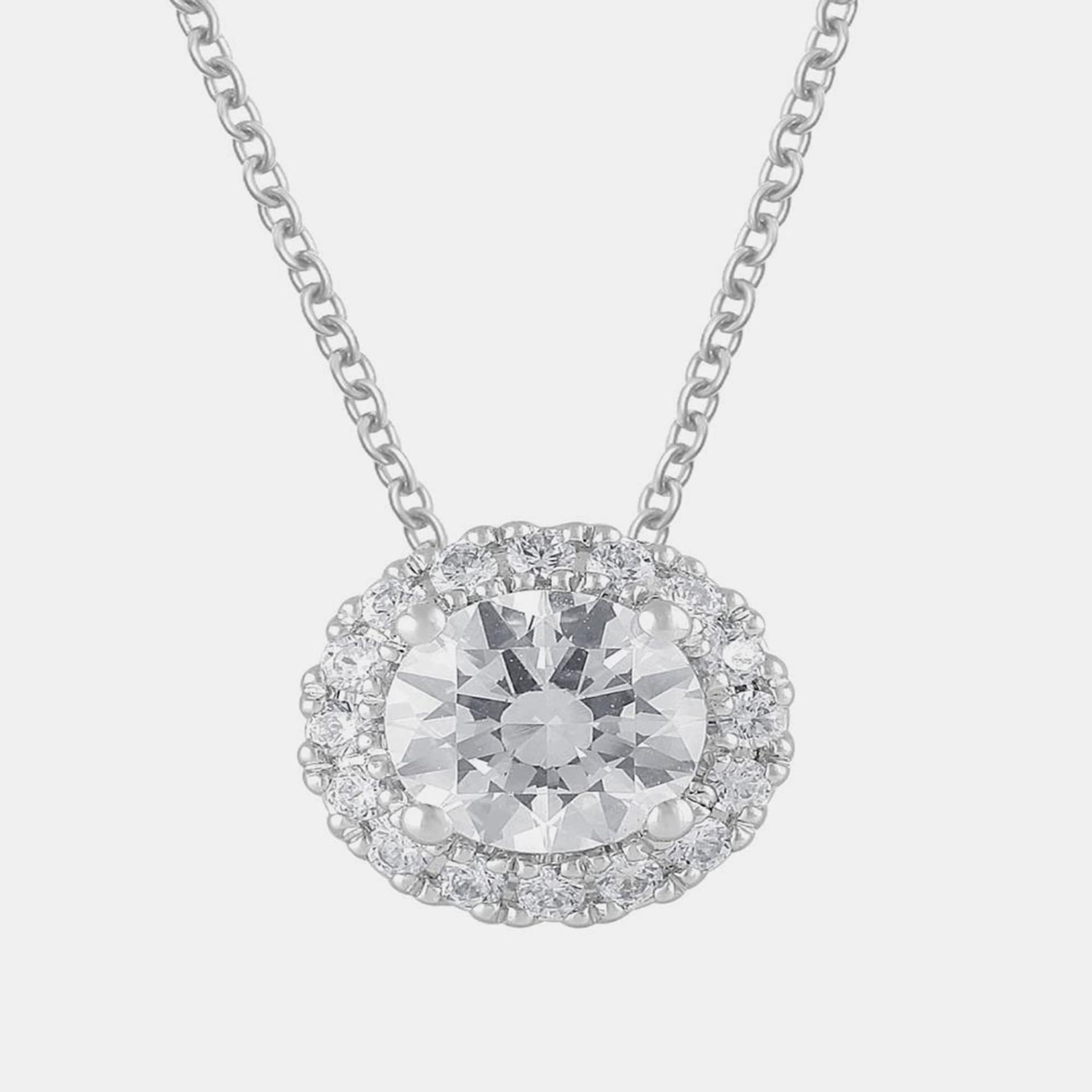 1.21ct 14k White Gold Lab Grown Diamond Halo Pendant