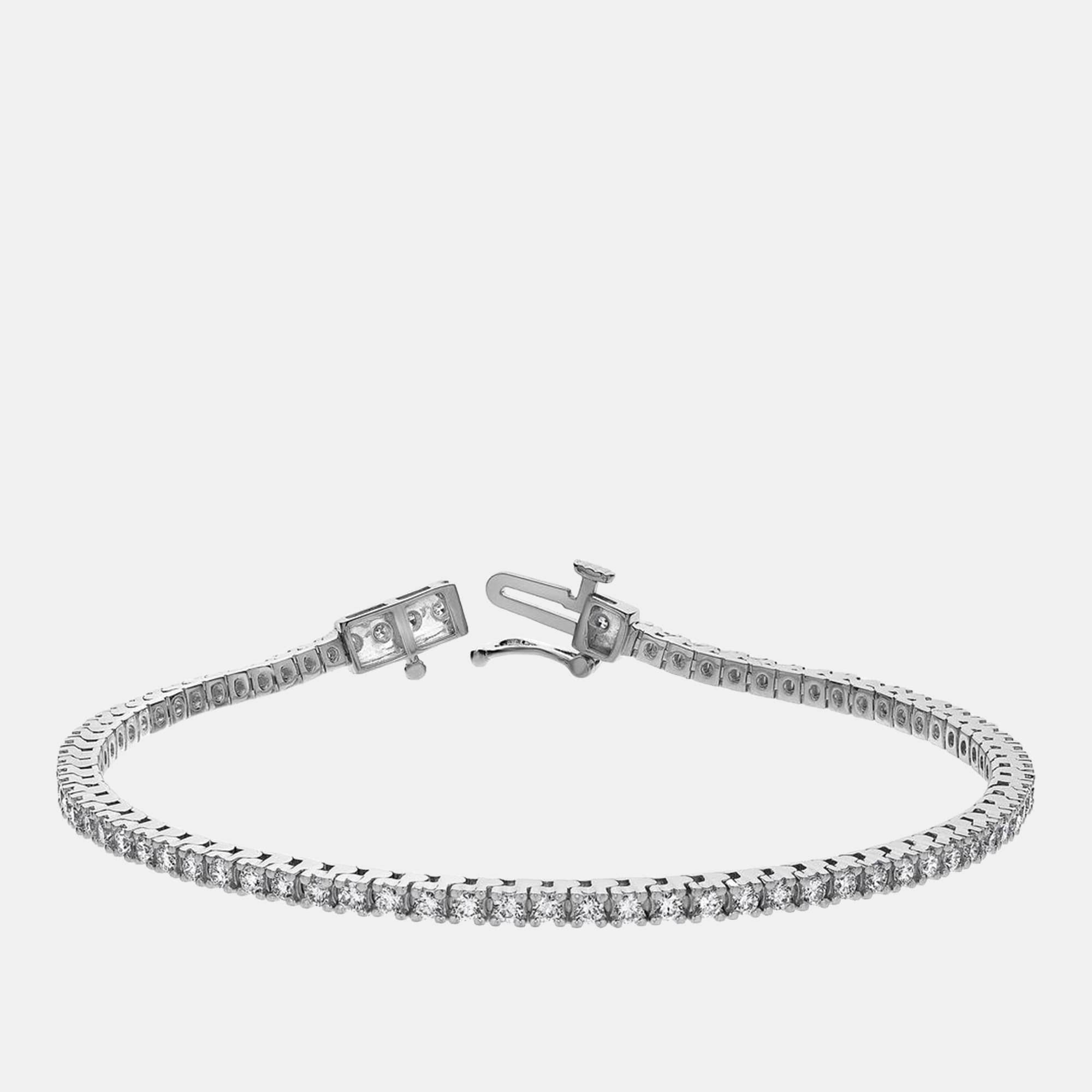 1.6ct 14k White Gold Lab Grown Diamond Tennis Bracelet
