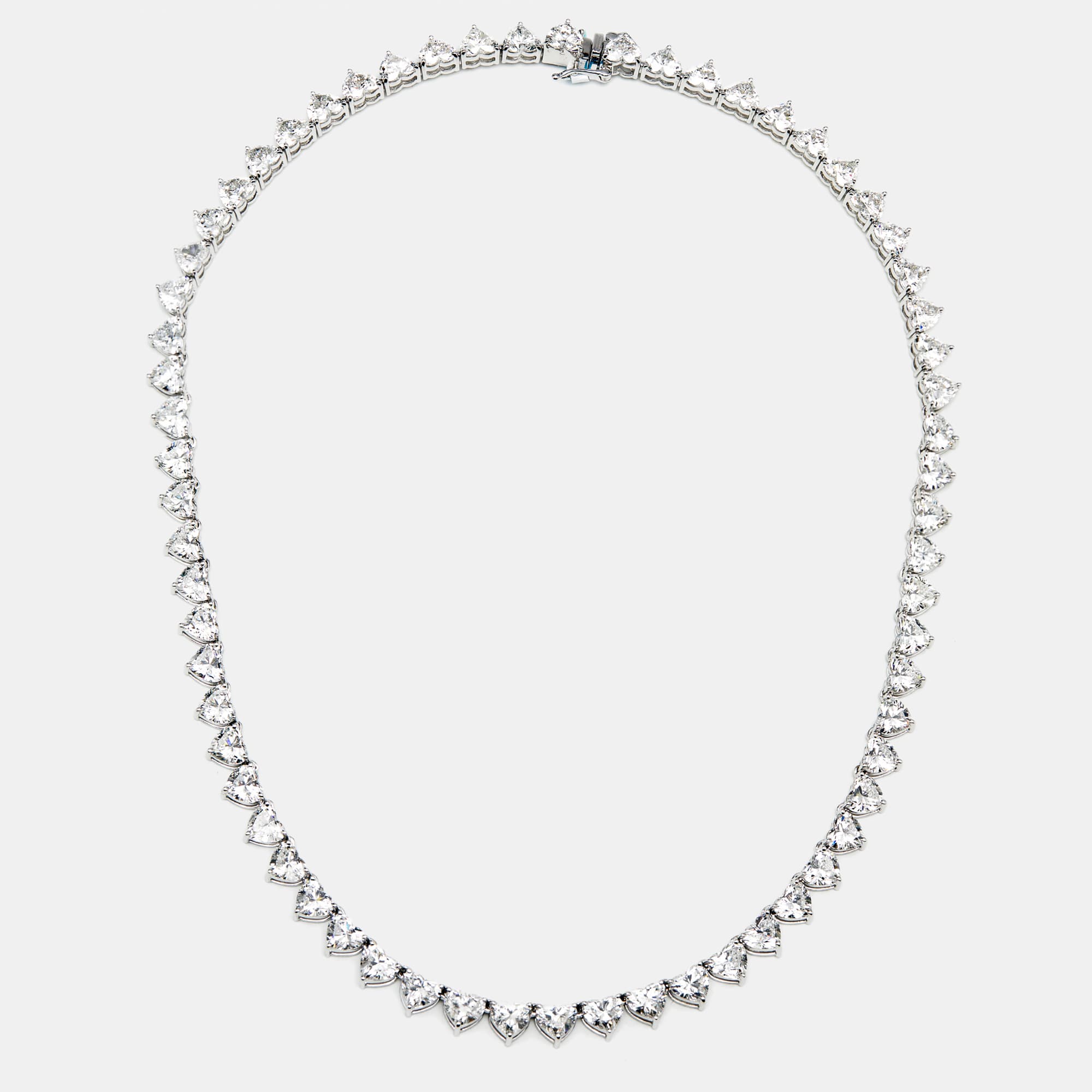 33.5 cts Heart Lab Grown Diamond 18k White Gold Necklace