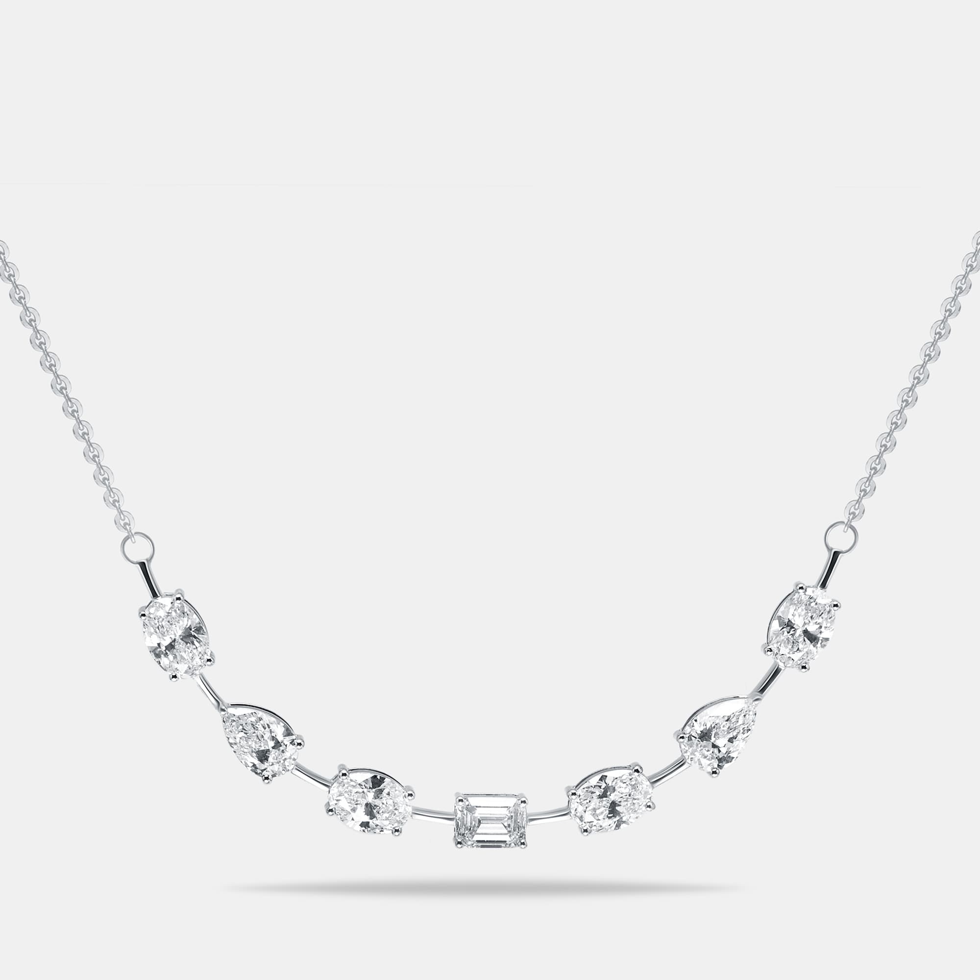 3 cts Lab Grown Diamond 18k White Gold Necklace