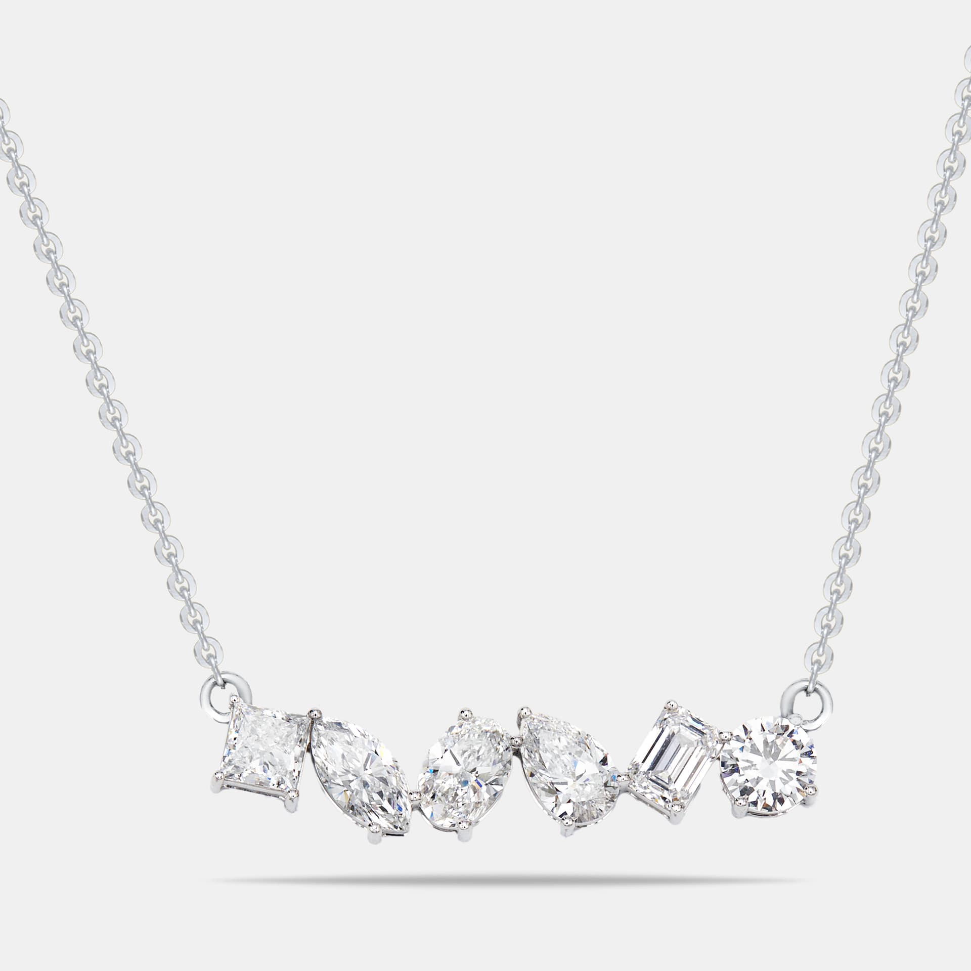 3 cts Lab Grown Diamond 18k White Gold Necklace