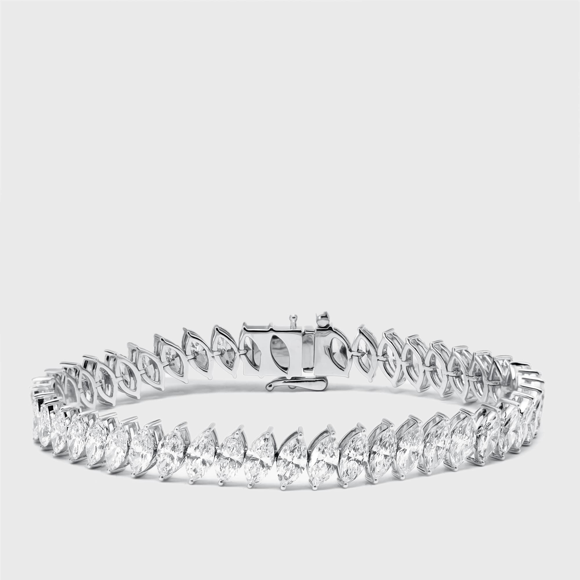 13.5 cts Marquise Lab Grown Diamond 18k White Gold Bracelet