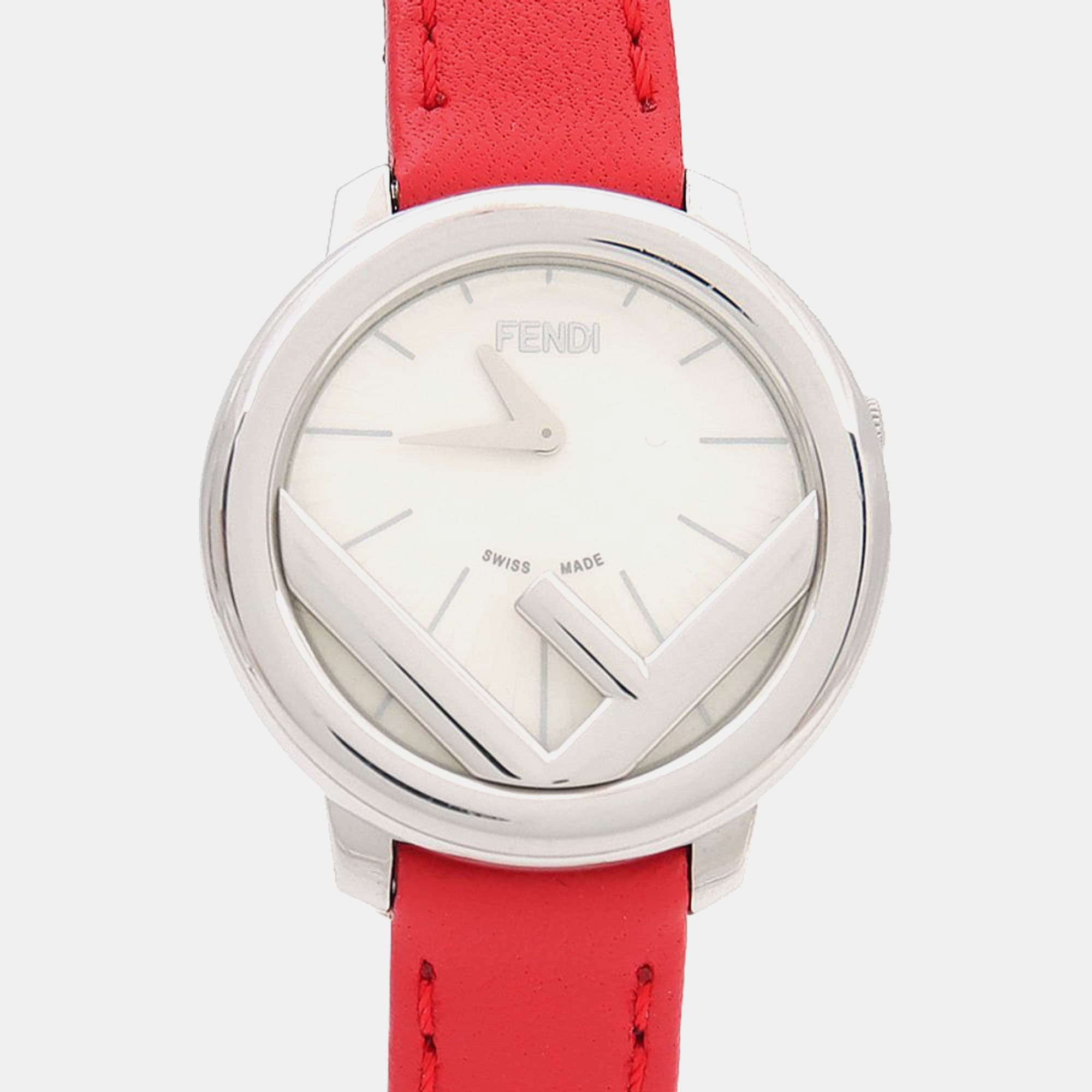 Fendi Runway 71000S Quartz Silver Stainless Steel Women's Wristwatch 28 mm