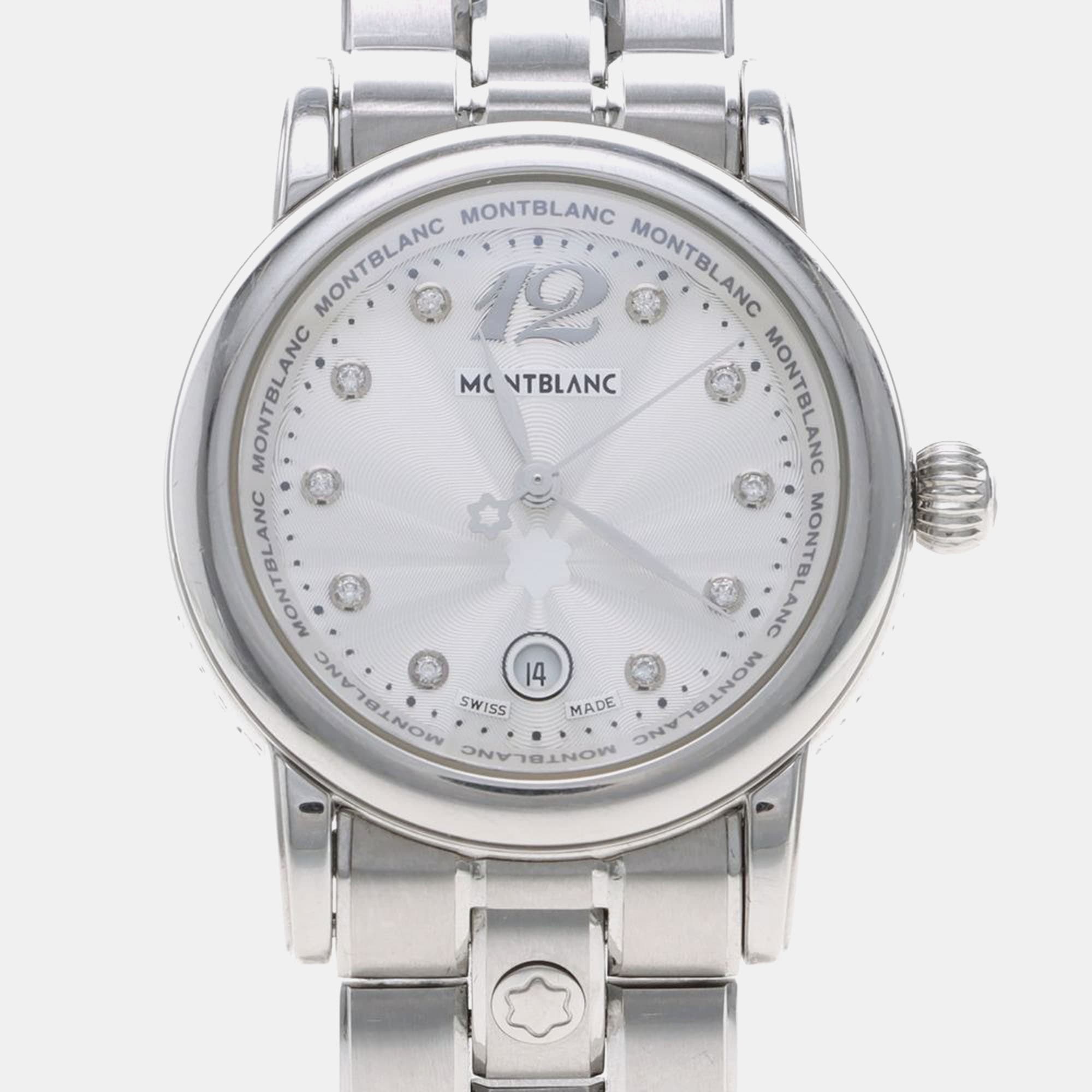 Montblanc Star 35884 Quartz Silver Stainless Steel Women's Wristwatch 32 mm