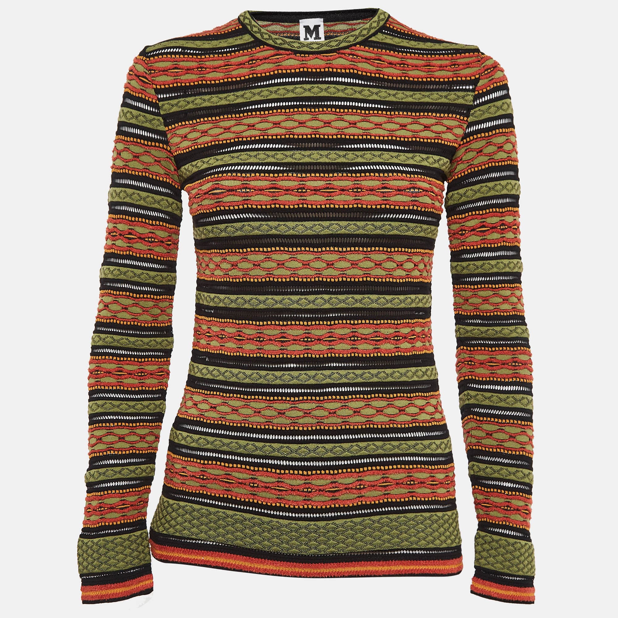 M Missoni Multicolor Patterned Knit Full Sleeve Top M