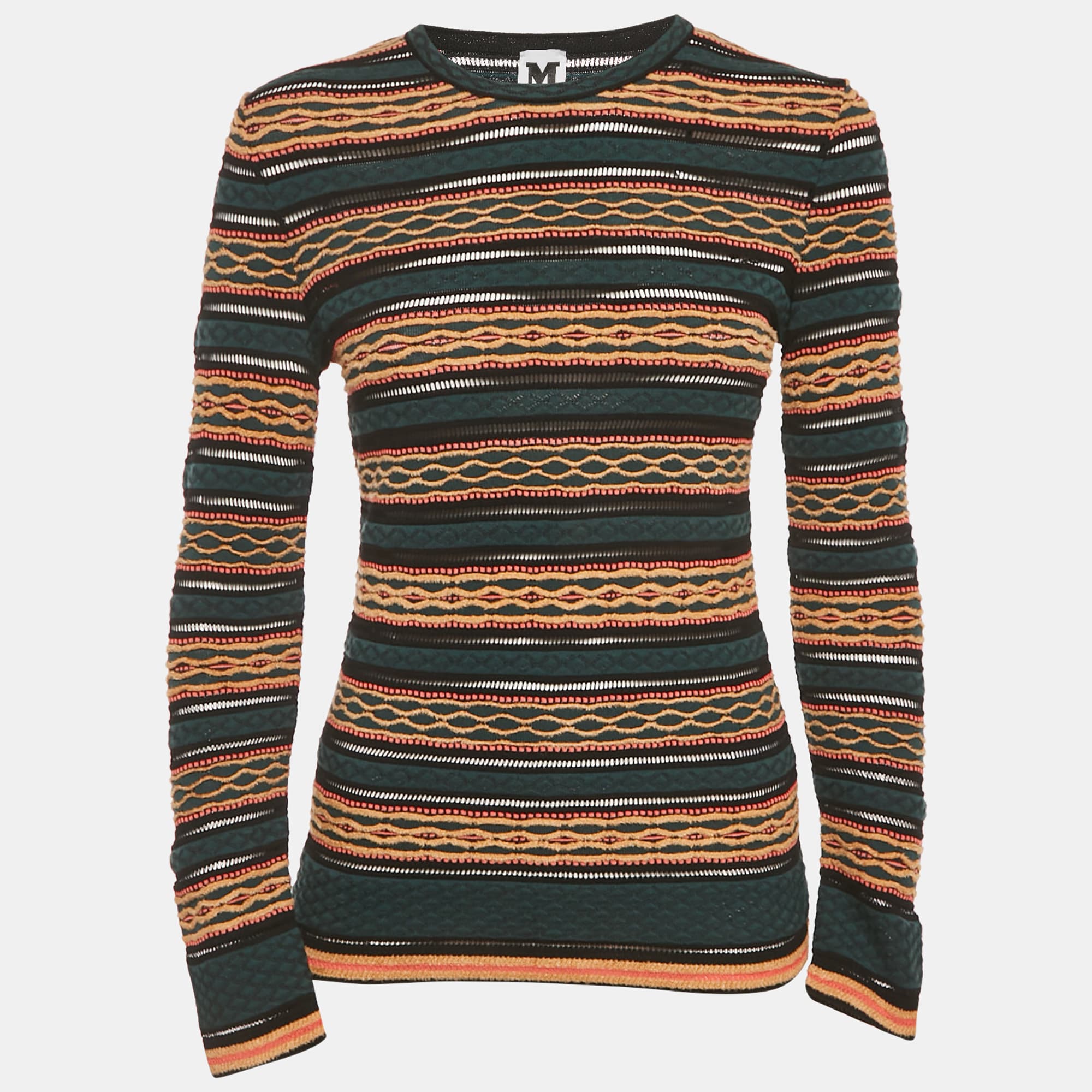 M Missoni Multicolor Patterned Knit Full Sleeve Top L