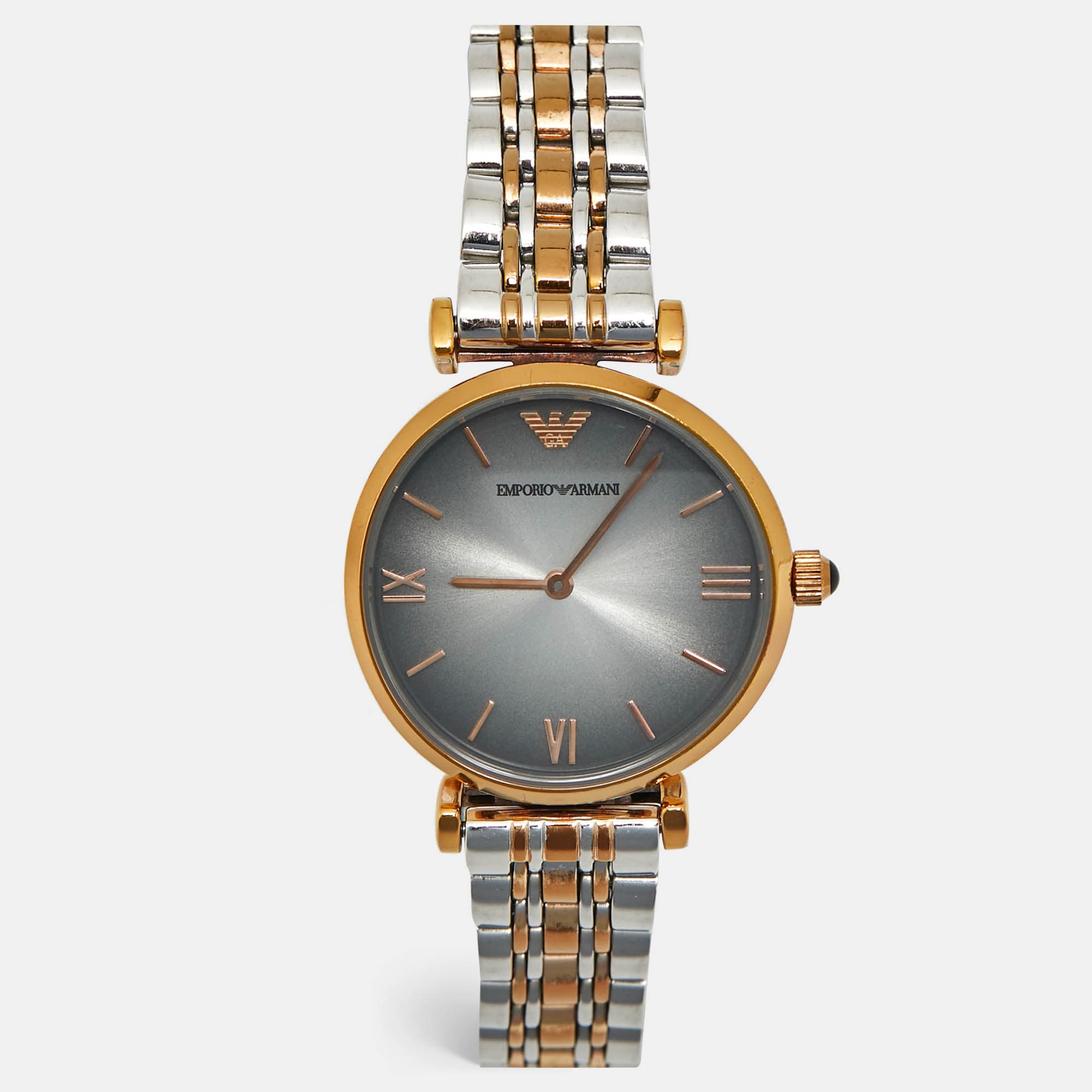 Emporio Armani AR1725 Vignette Grey Dial Two-Tone Stainless Steel Women's Wristwatch 32 mm