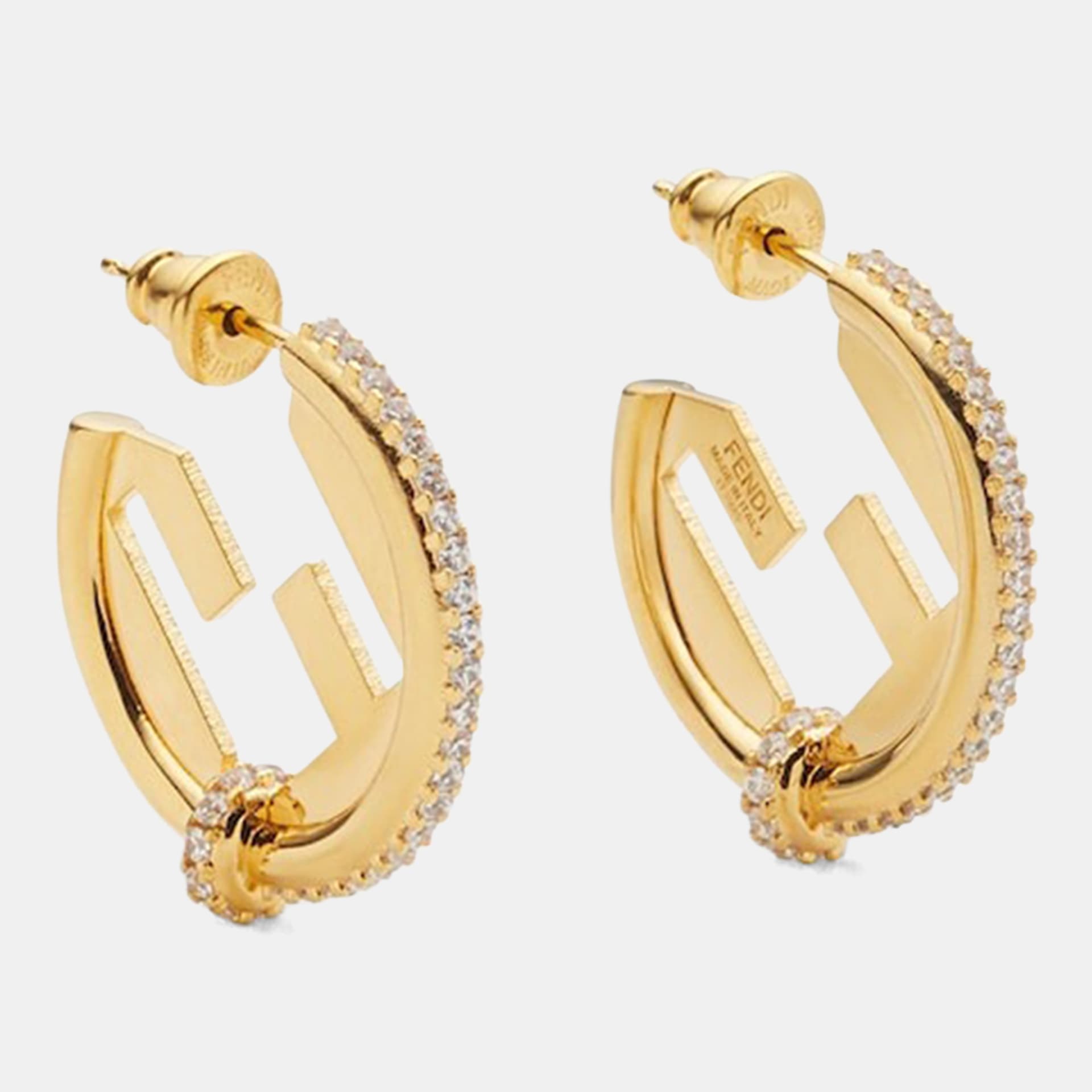 Fendi EverRound Gold Bronze Earrings