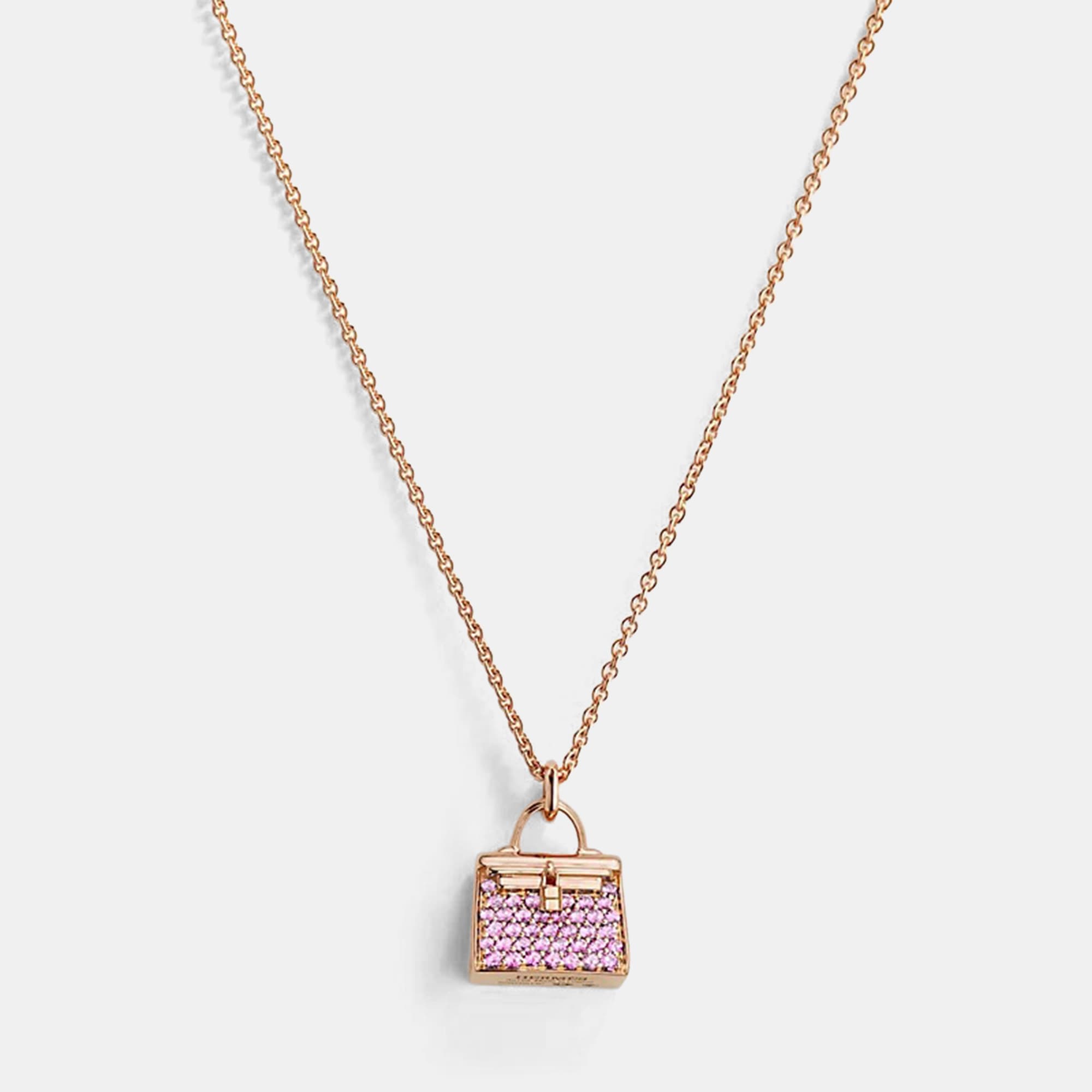 Hermes Amulettes Kelly Pendant 38 Pink Gold