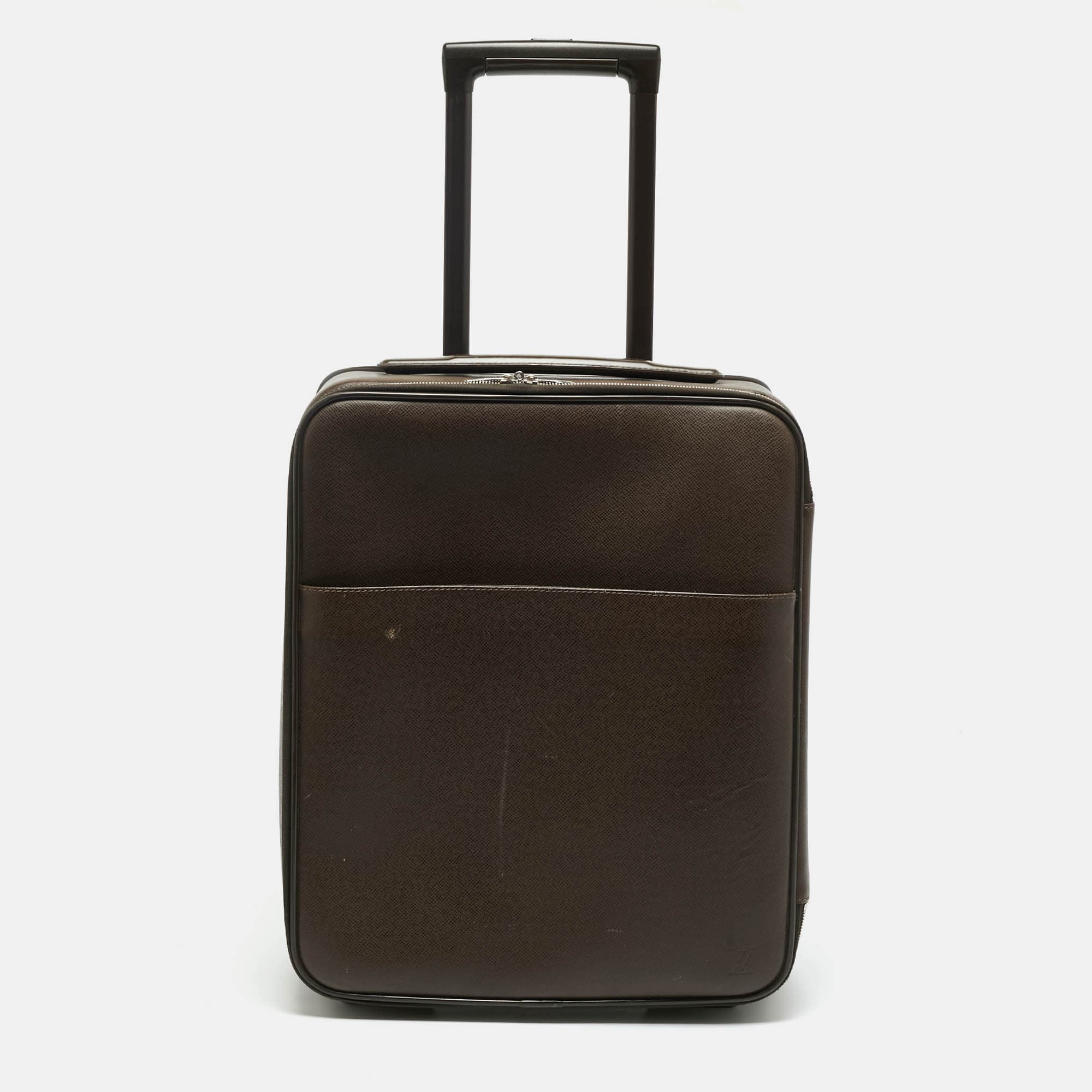 Louis Vuitton Pegase Brown Leather, Plastic and Rubber Suitcases
