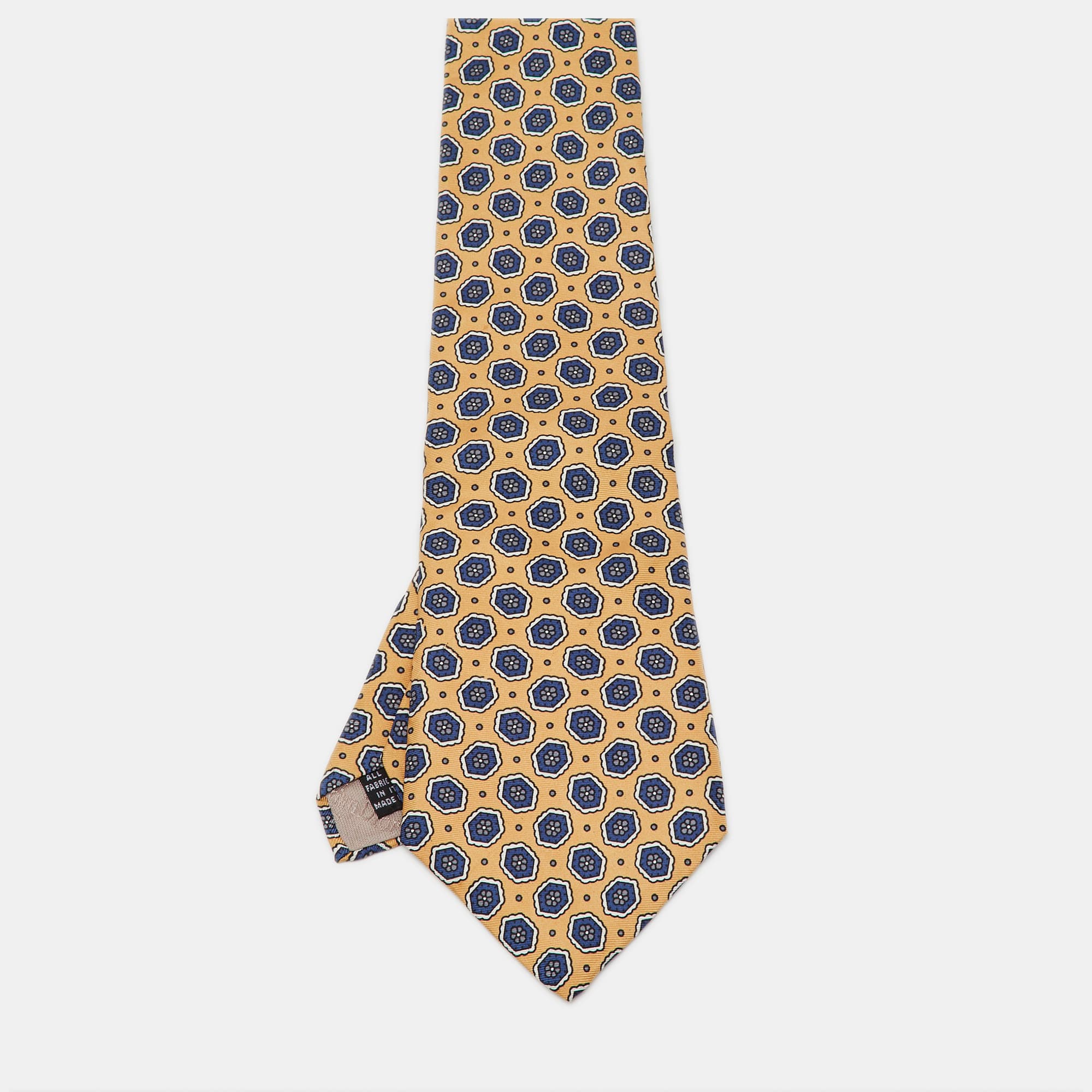 Dior Multicolor Vintage Printed Silk Traditional Tie