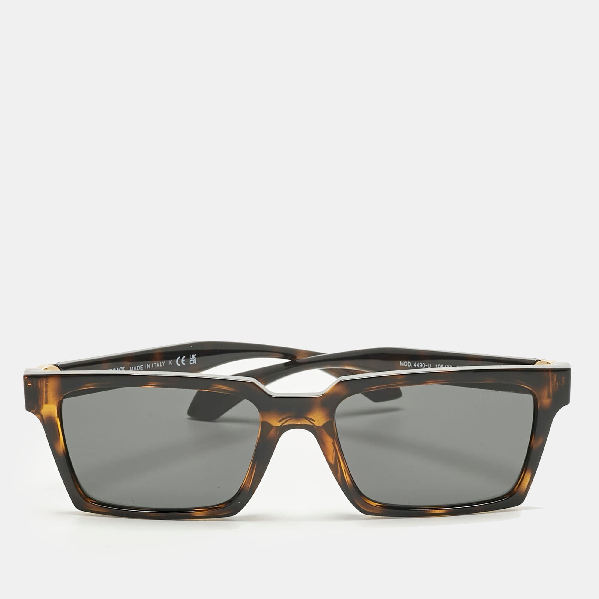 Versace Tortoise Brown MOD 4490 U Medusa Rectangle Sunglasses