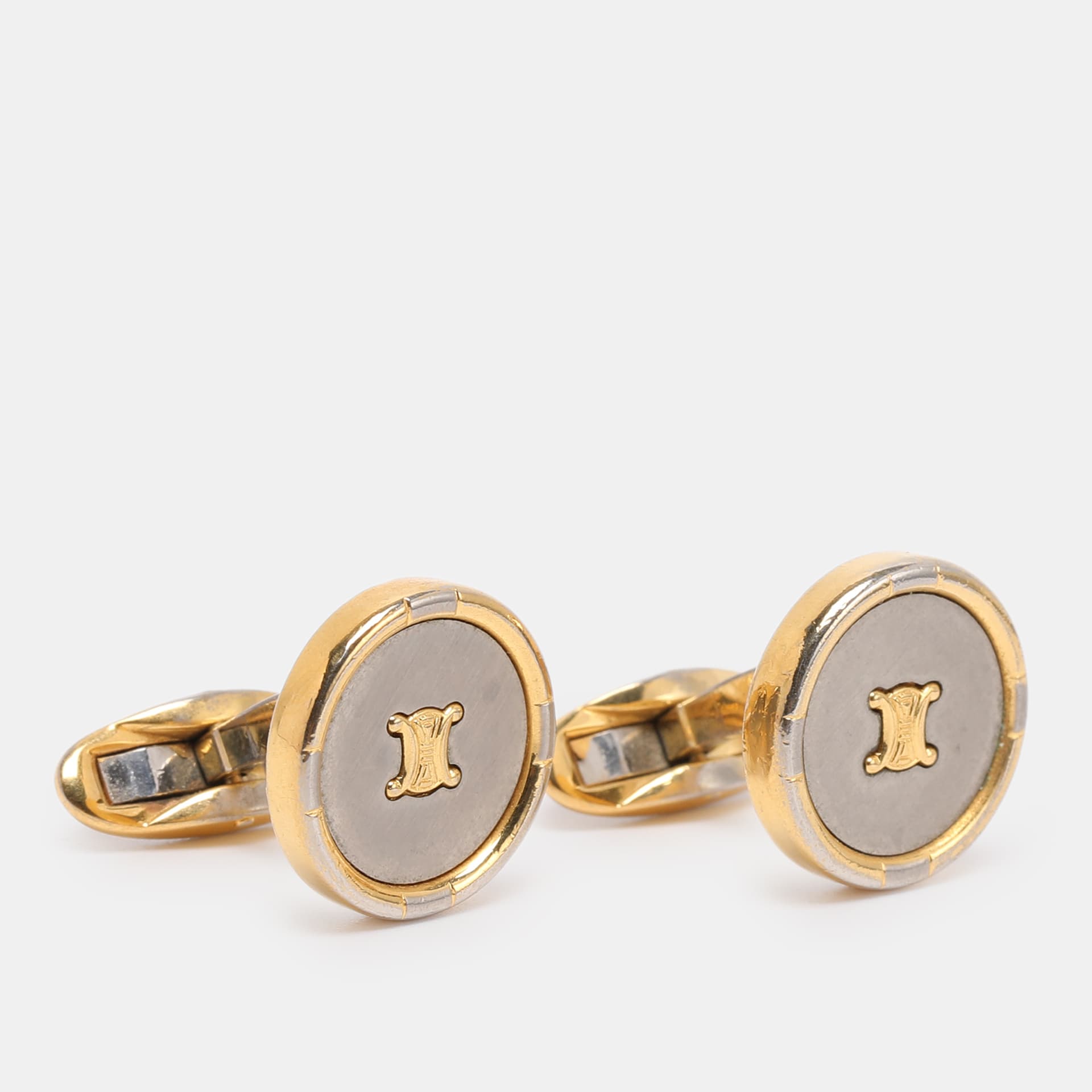 Celine Gold Tone Hardware Triomphe Cufflinks