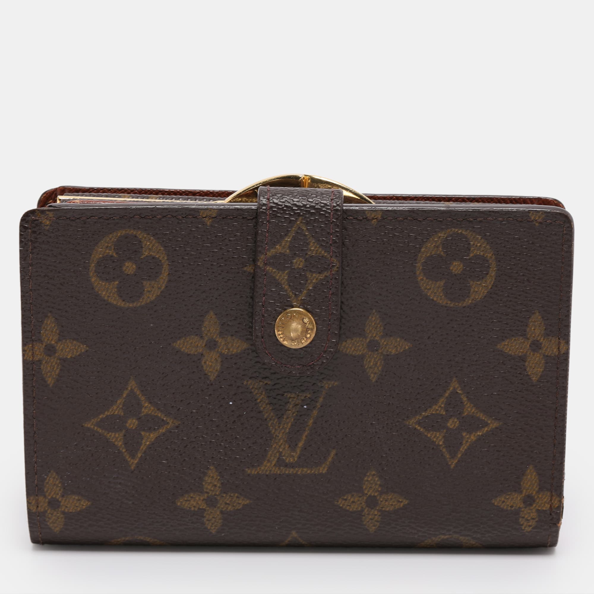 Louis Vuitton Port Feuille Vienoise Brown Coated Canvas French Wallet