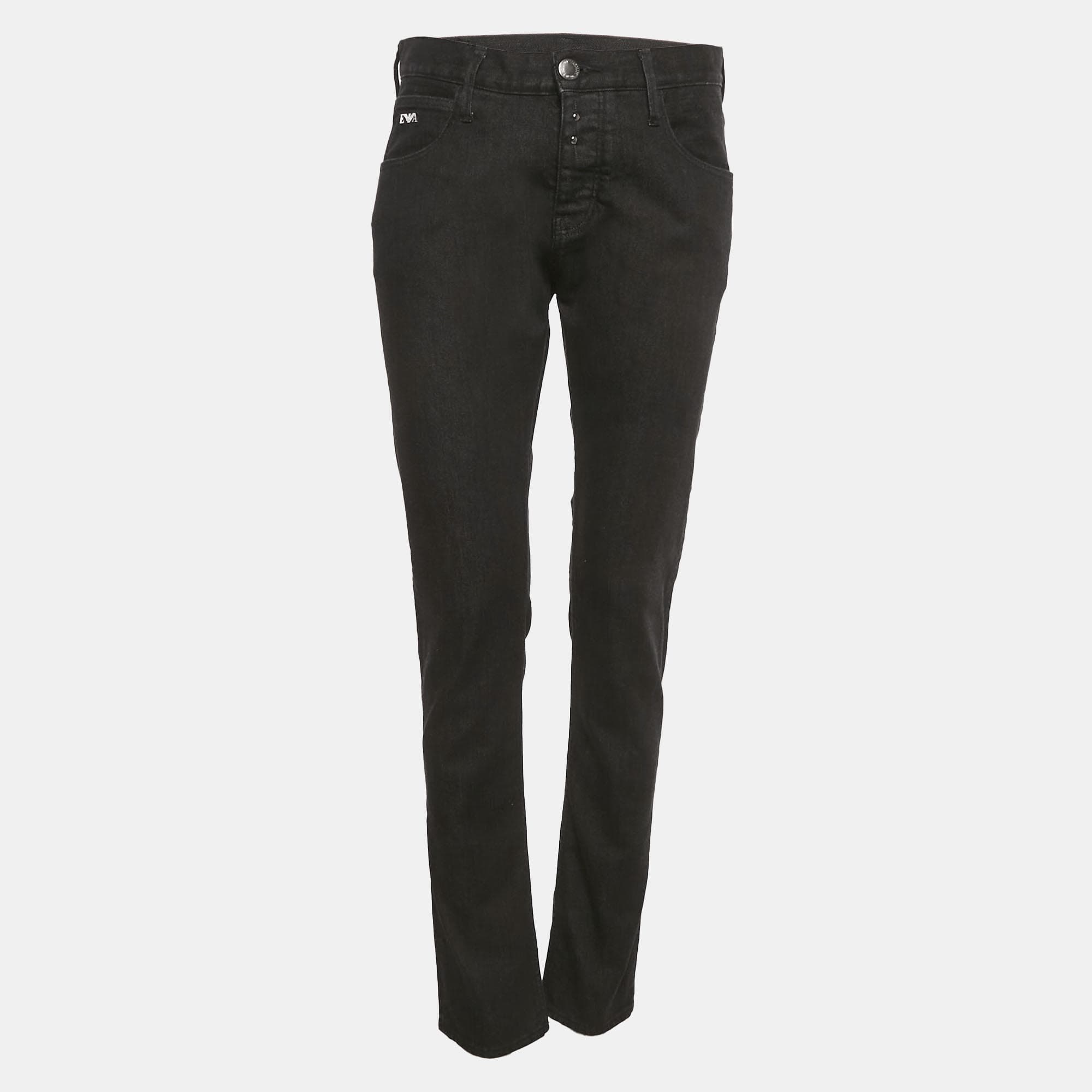 Emporio Armani Black Denim Skinny Jeans M/Waist 29"