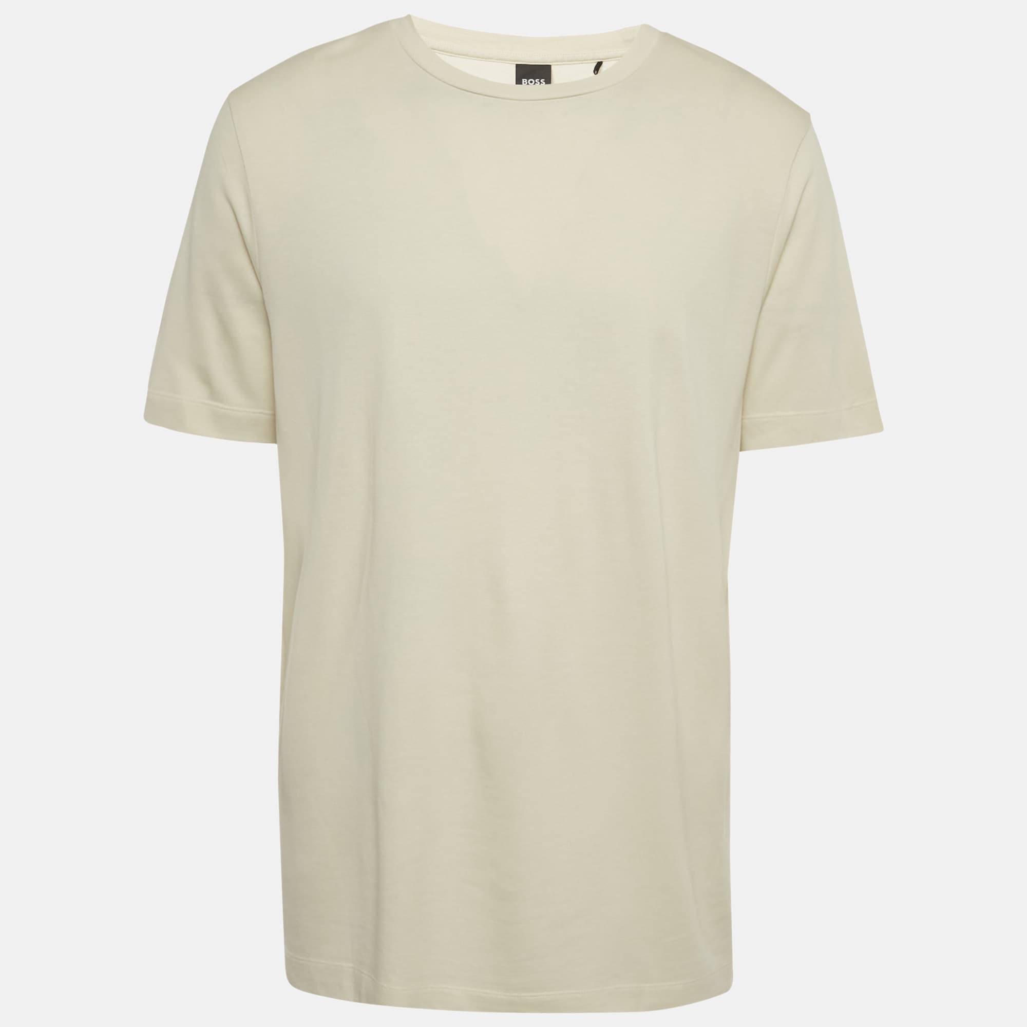Boss By Hugo Boss Beige Lyocell & Cotton Thompson T-Shirt XL
