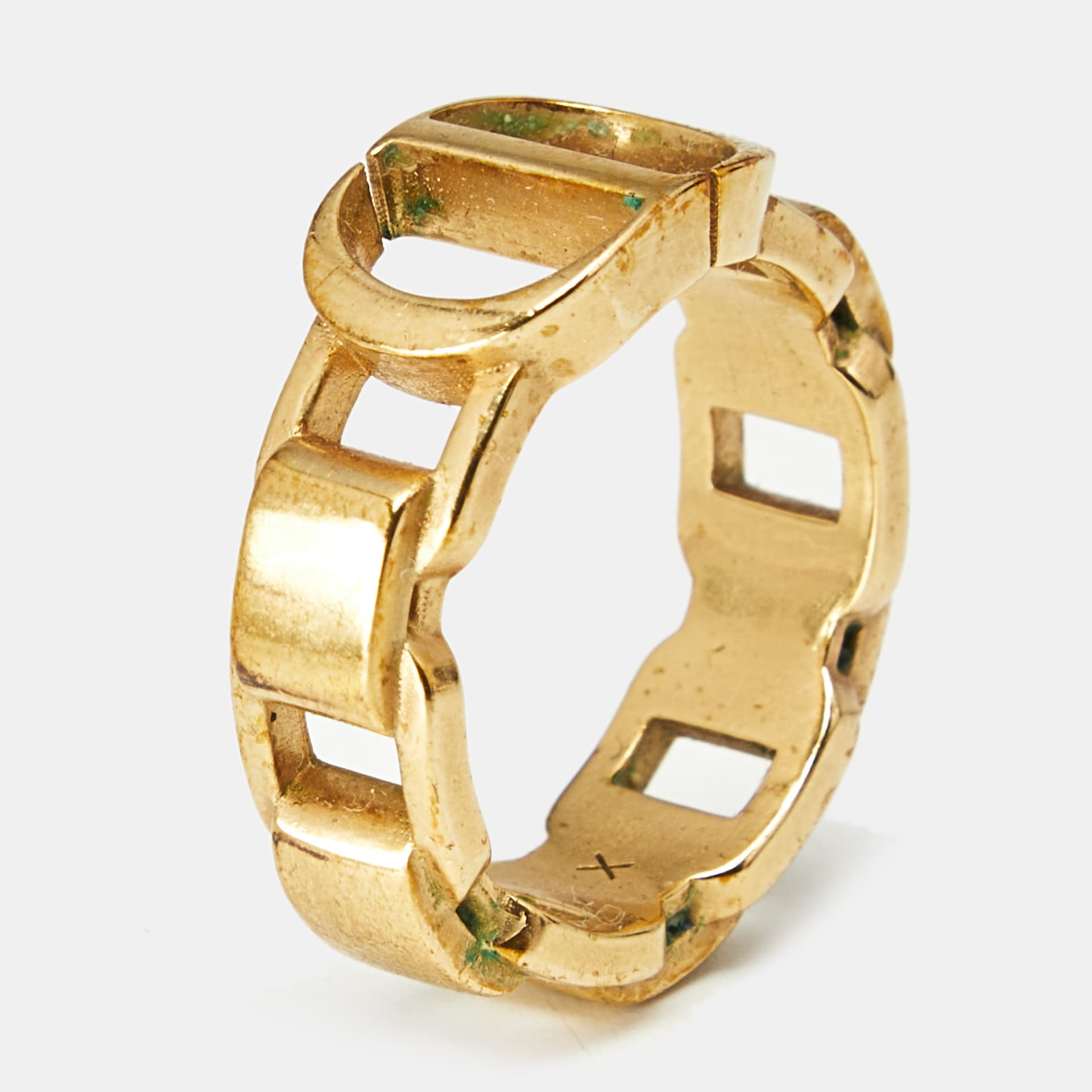 Dior CD Gold Tone Ring Size 56
